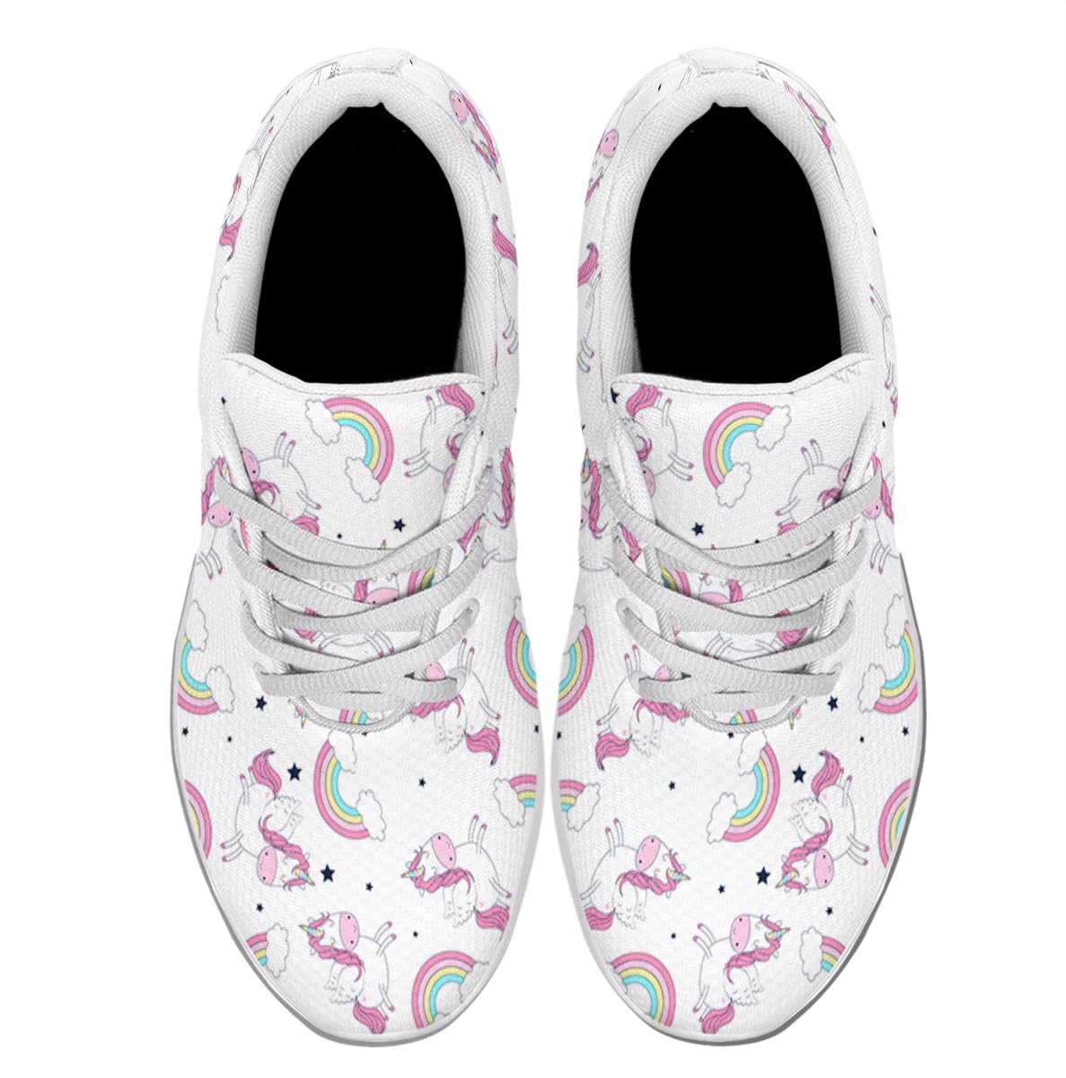 Women Men Cute Unicorn Shoes Personalited 3D Print Running Shoes Athletic Tennis Sneakers White Size 10