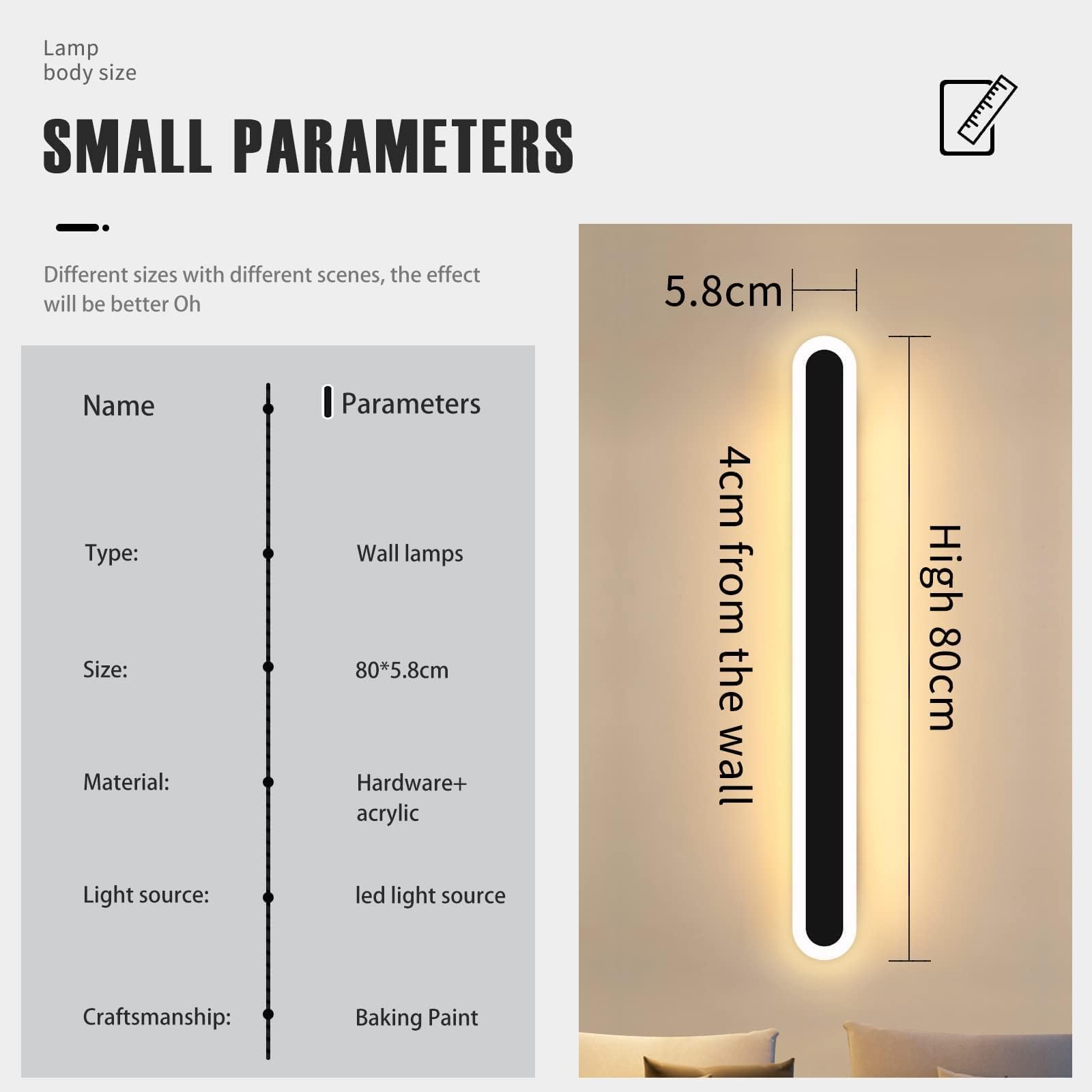 Mikeru 80CM IP65 Minimalist Outdoor Wall Light - Image 2