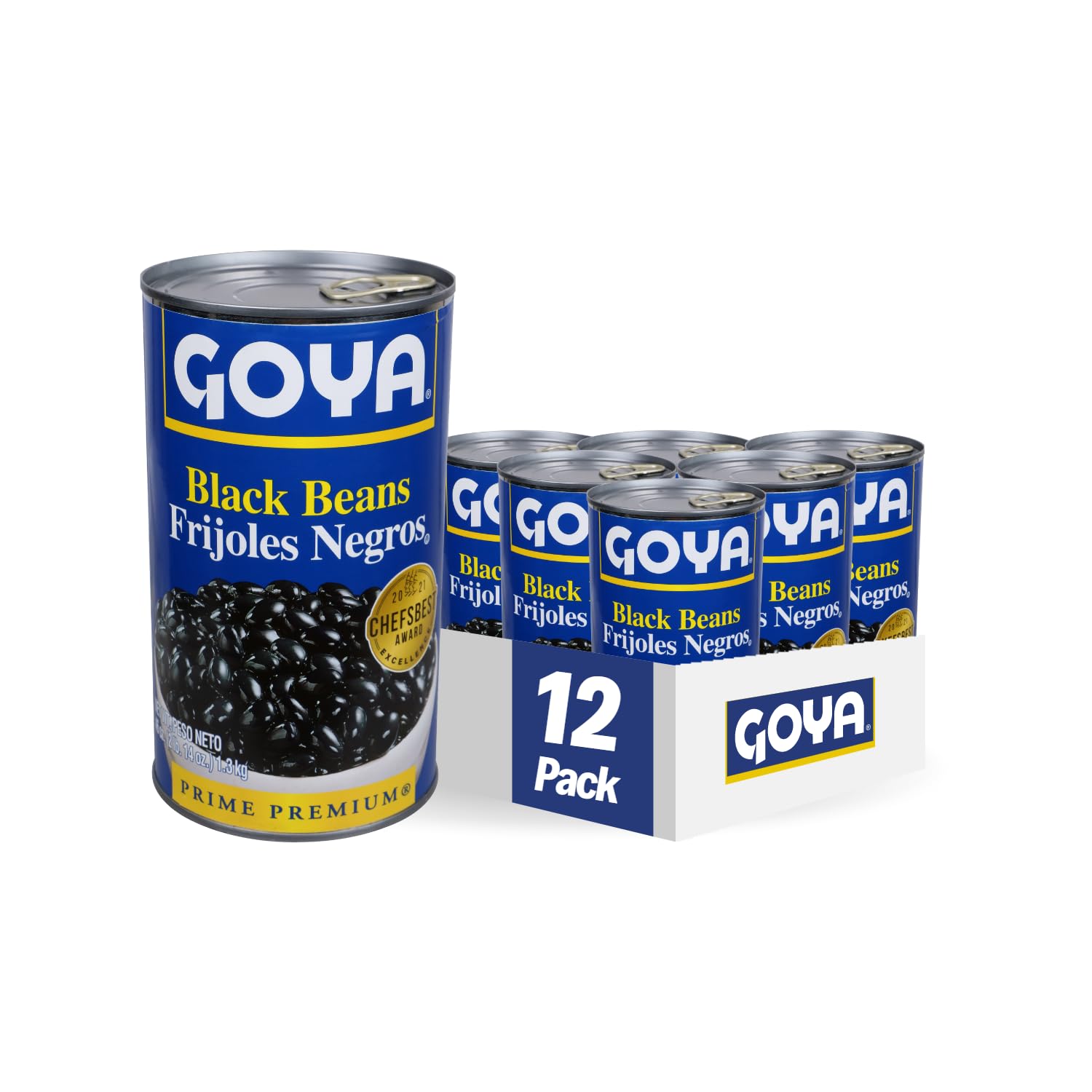 ( Best by:06/25/2029)Goya Foods Black Beans, 46 Ounce (Pack of 12)