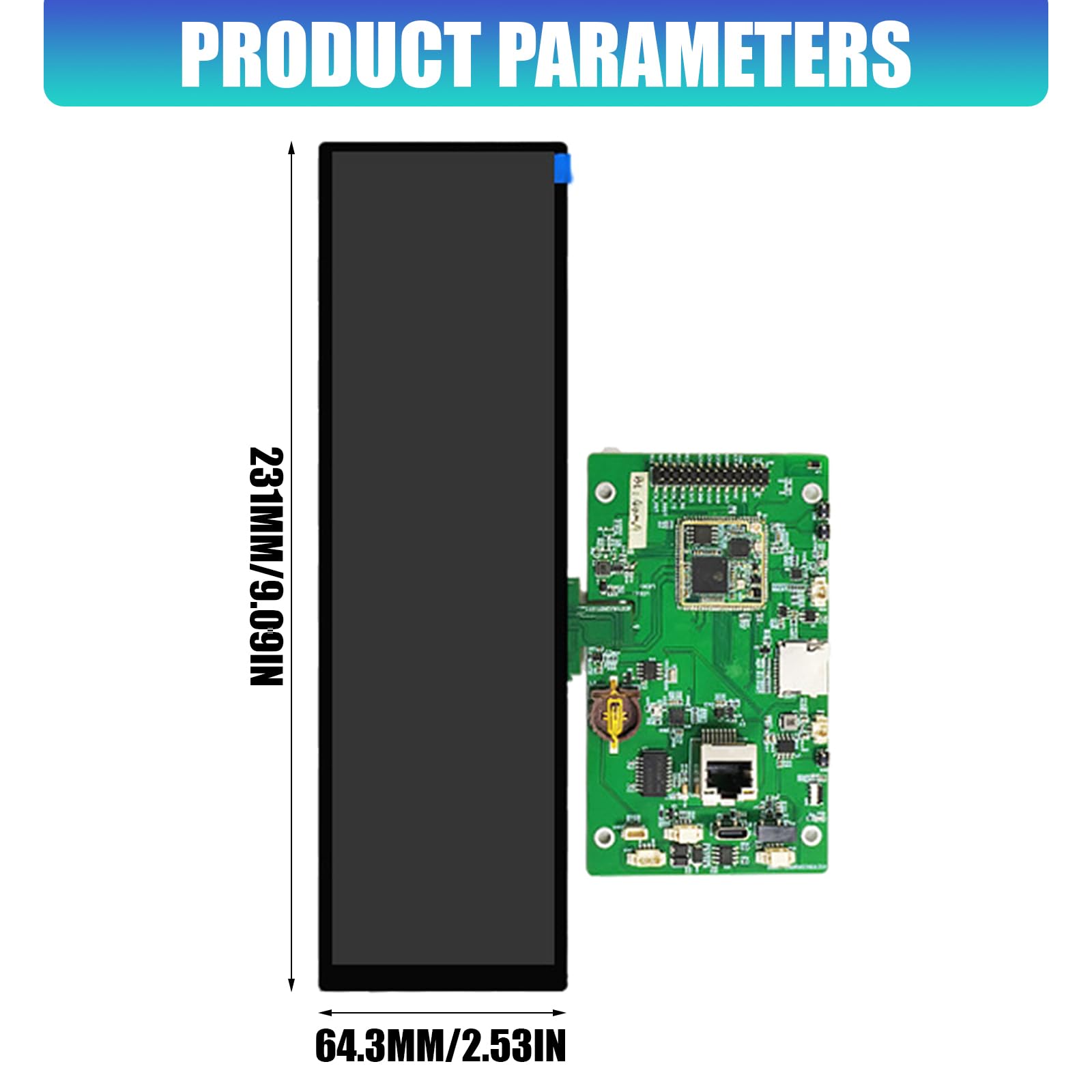 Digital Signage LCD Modul 8,8 Zoll Hochformat, Display 32 Board