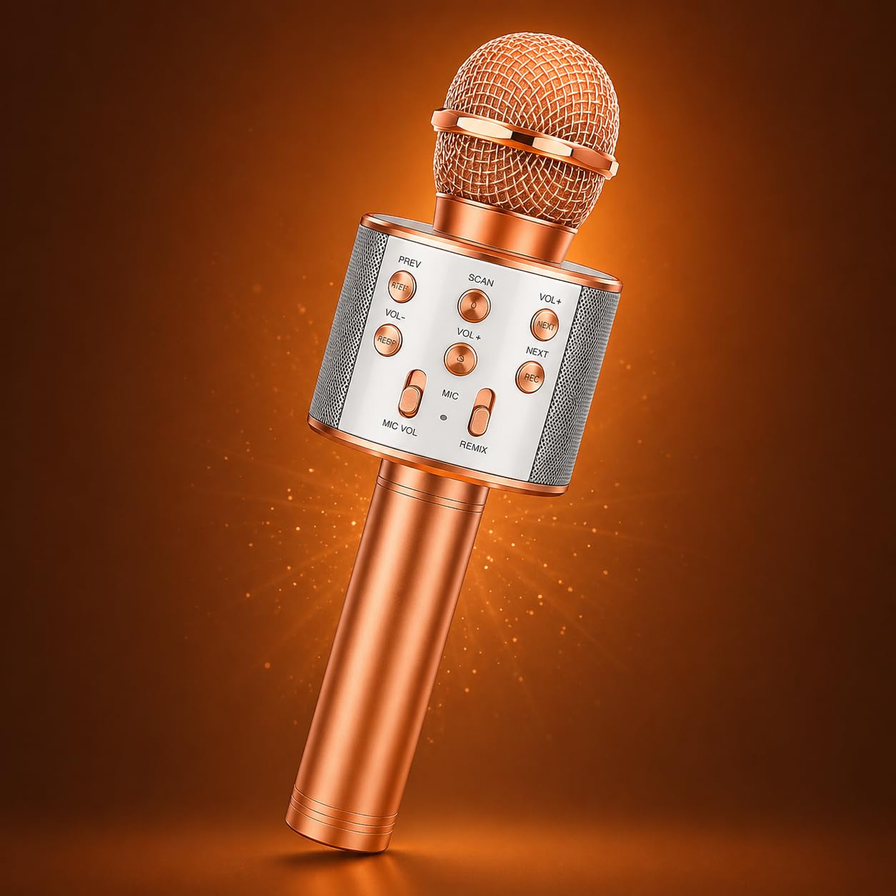 Wireless Bluetooth Kids Karaoke Microphone with Speaker | Rechargeable Singing Mic with LED Lights, Voice Effects & Music Player | Portable Karaoke Toy for Boys Girls Age 3-12 Years-image-46