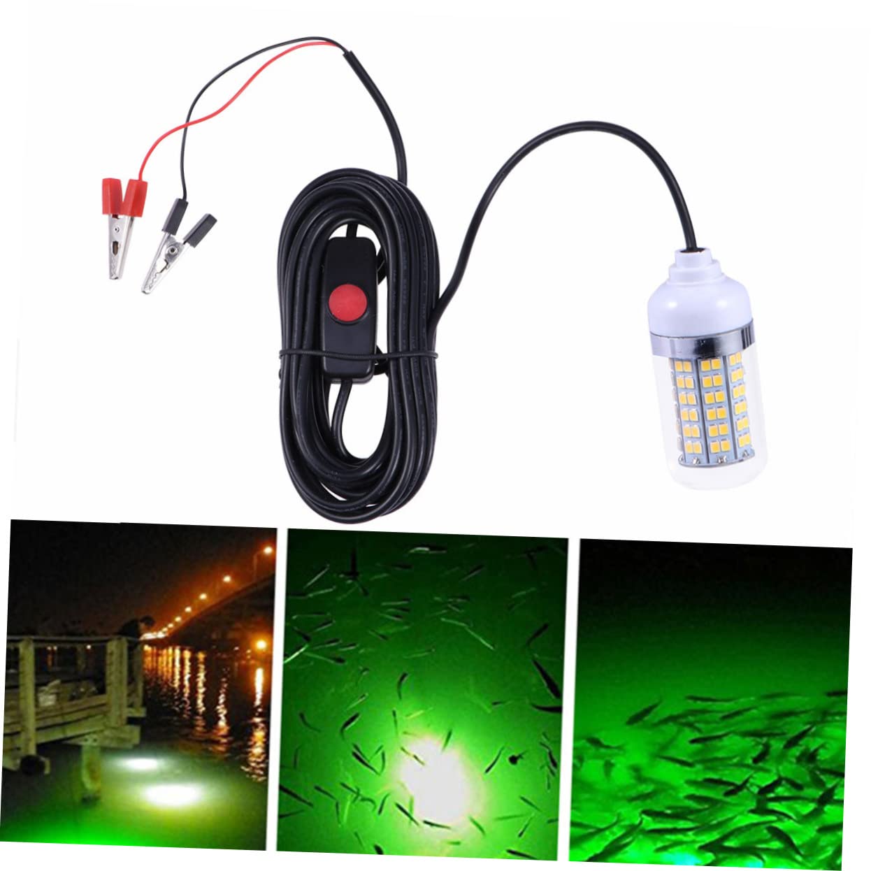 HANABASS Esche da Pesca Leggere Luce Subacquea da Pesca Lampada del Cercatore di Pesce Lampada da Pesca Luce da Pesca