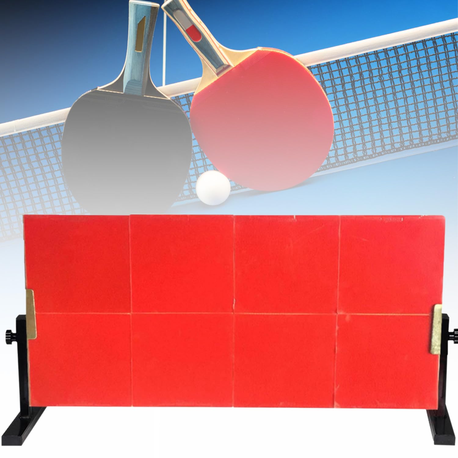 Planche de Tennis de Table Rebond avec 8 caoutchoucs Rouges Planche de Retour de Tennis de Table Pro Return pour la Maison, la Gym, l'intérieur et l'extérieur