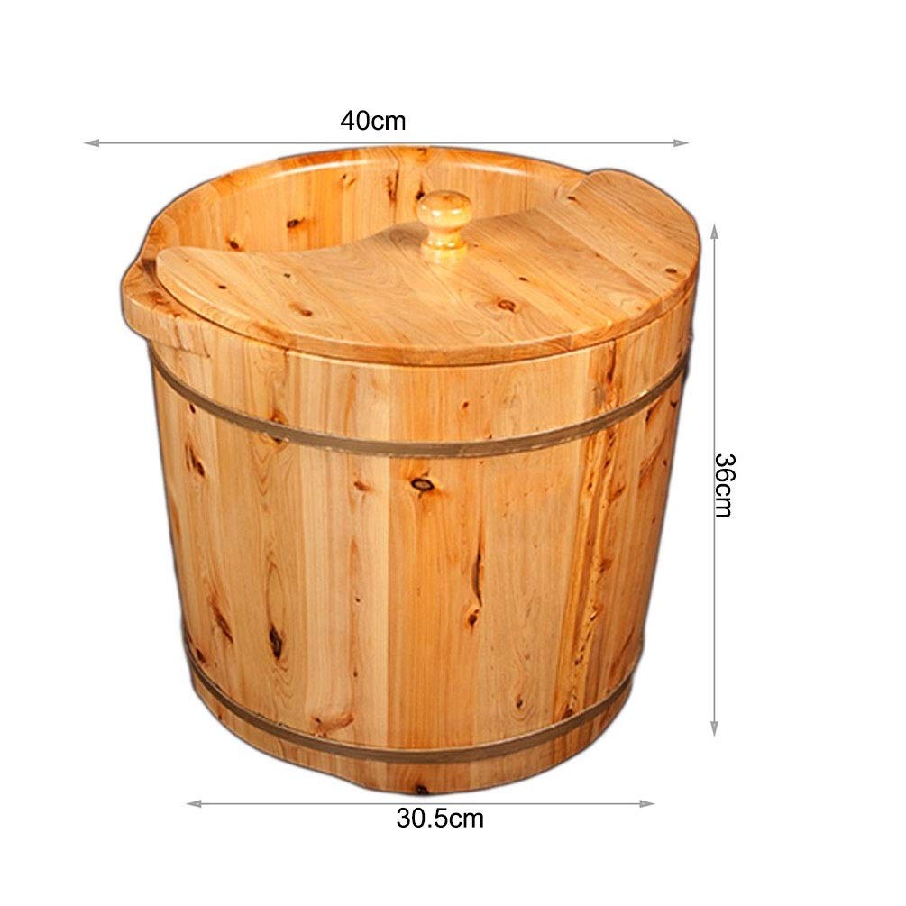 Pediluvio in botte di legno per pediluvio per adulti, secchio per immersione dei piedi con coperchio, vasca idromassaggio per pediluvio, secchio in legno per pedicure, vasca per piedi in ammollo