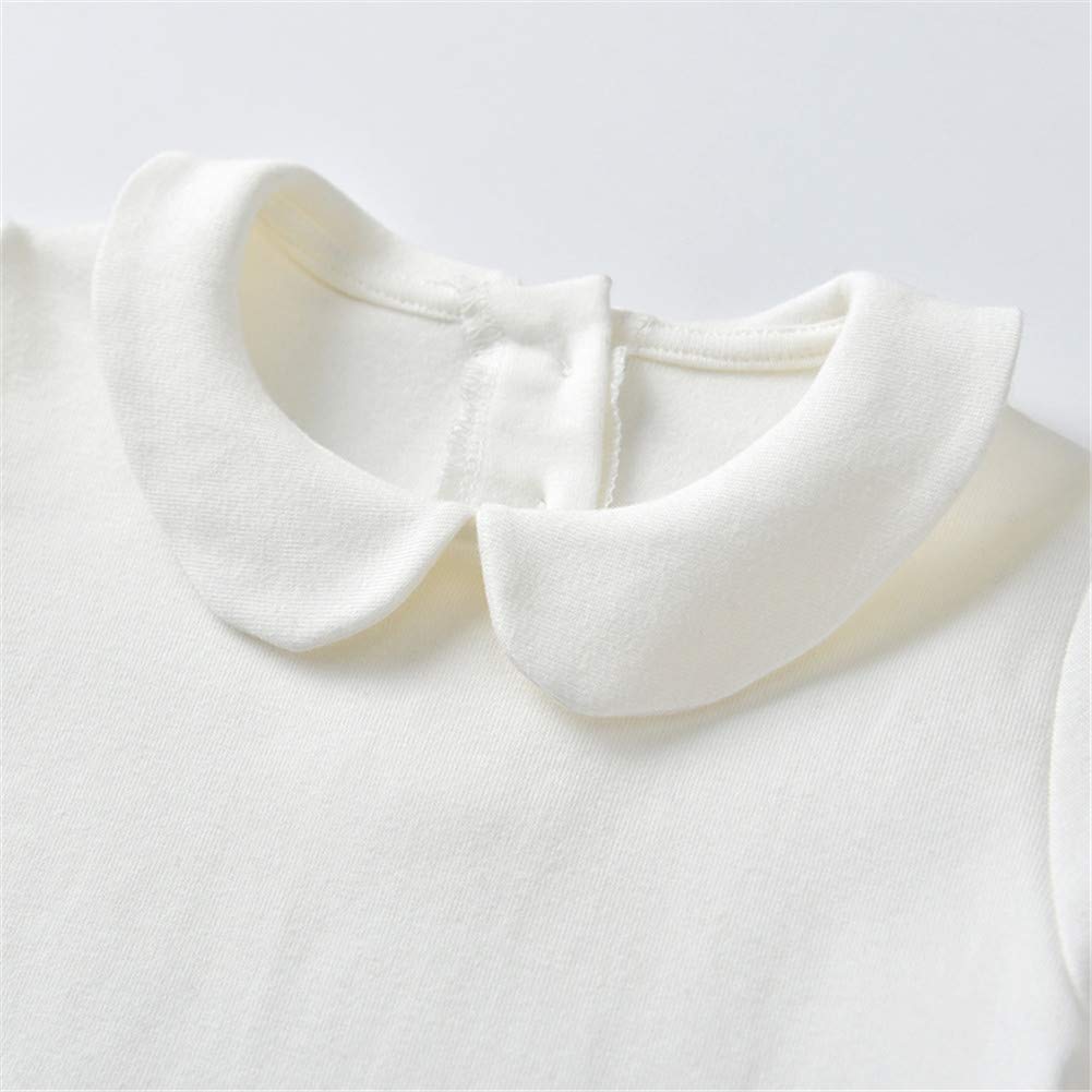 Auro Mesa White Baby Girls Undershirts Blouses Kids/Toddler Girl Bottoming Tshirt Children Girl Shirt Tees (80 (12M))