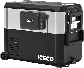 ICECO JP50 Pro Portable Refrigerator with Magnetic Battery,12V Fridge Freezer with Wheels, Car Fridge Powered by SECOP, 51.7 Quart Cooler -4℉~68℉, DC 12/24V, AC 110/240V, Refrigerator for Car&Home