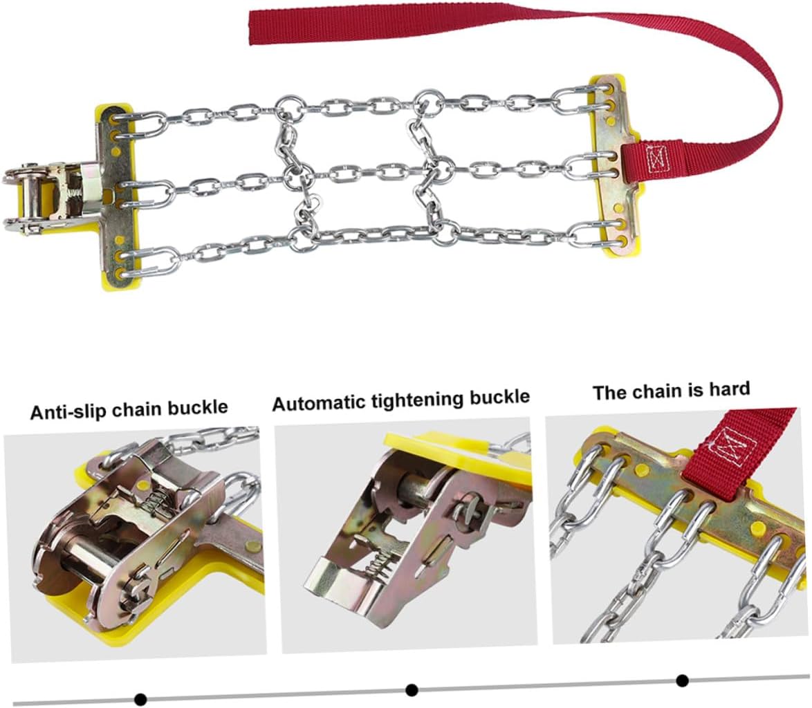 2pcs Anti-skid Car Tire Chains Snow Mud Sand Traction Device Emergency Vehicle Wheel Chains for Suvs Trucks Easy Installation Random Color