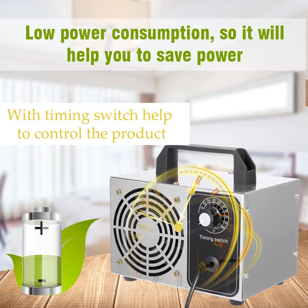 Generador de Ozono Geevorks Ozonizador 32000 mg/h,0-60min Purificador de Aire con Temporizador,220V Máquina de Ozono,Máquina Filtro de Aire Purificador para el Hogar,Coche y Lugares Públicos,etc.