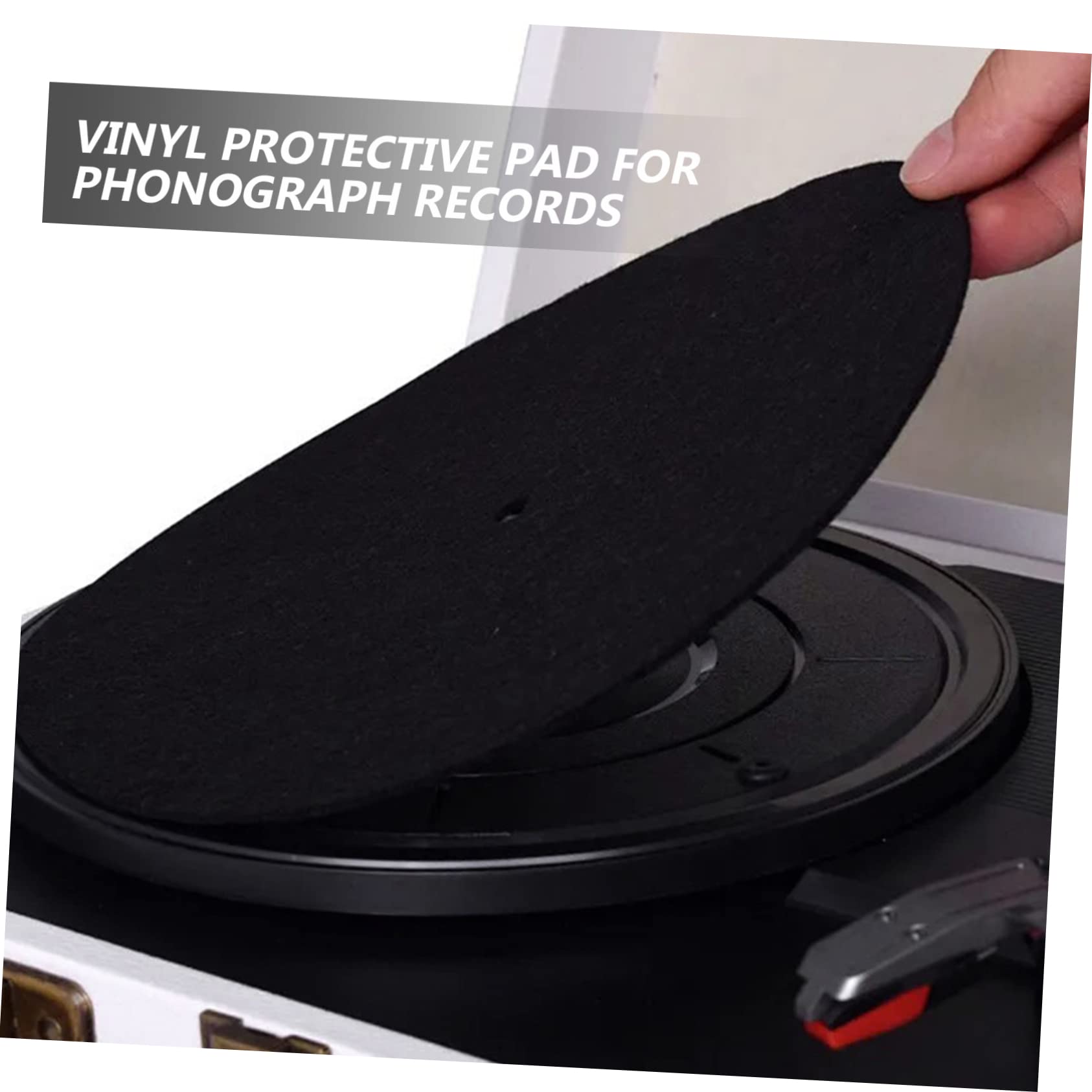 NULYLU 2pcs 10 Dj Turntable Pad 10 Inch Record Player Felt Slipmat Turntable Mat Anti- Absorption Stabilization