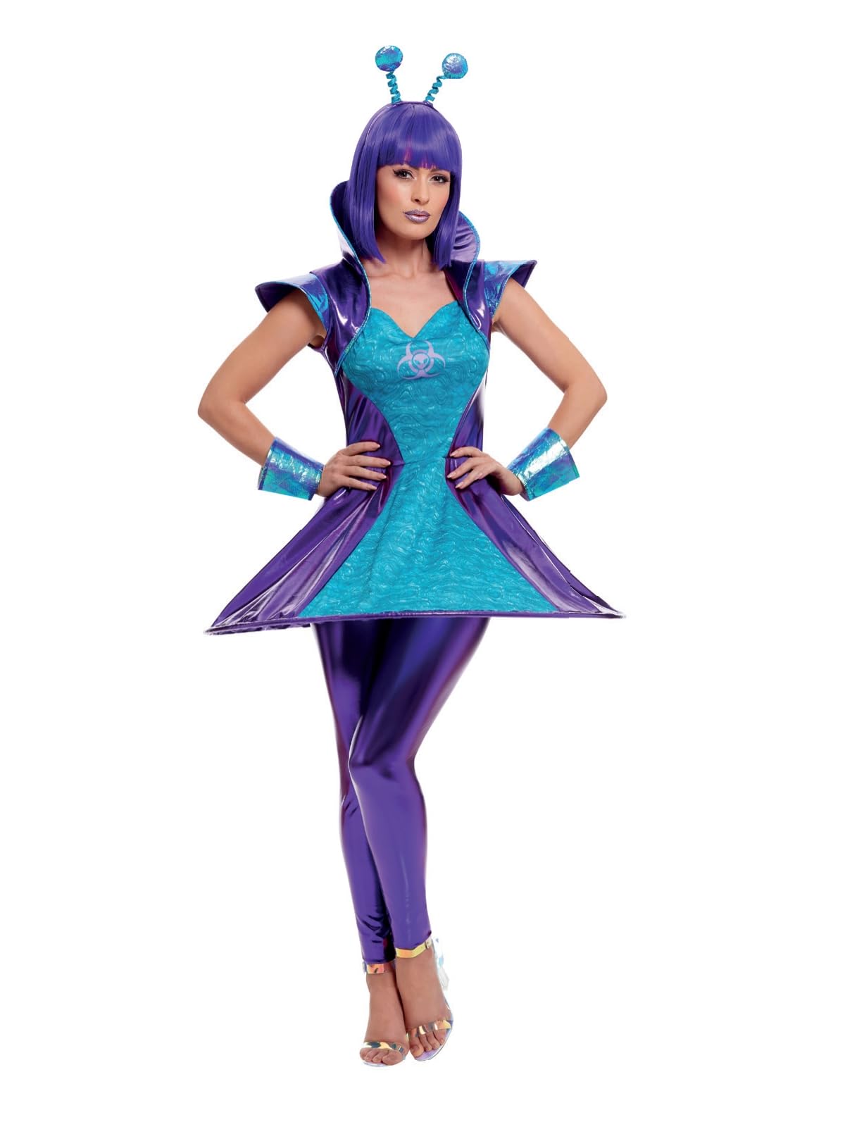 Smiffys Women's Purple, Blue Alien Lady Costume