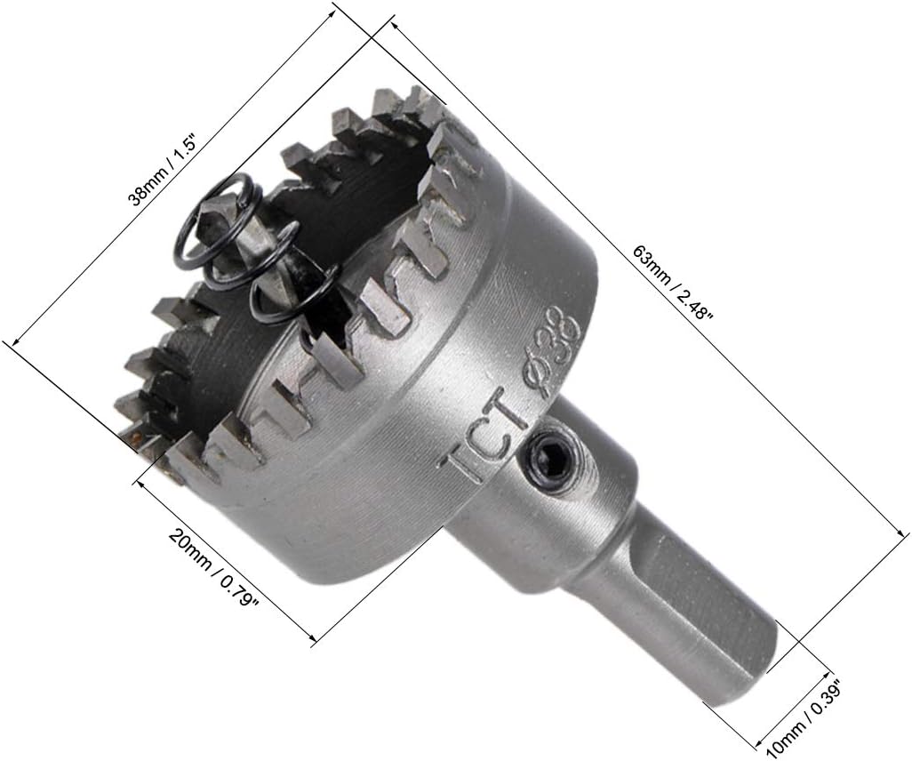 sourcing map 38mm Carbide Hole Cutter, Hole Saws for Stainless Steel Sheet Metal High Density Carbide Tooth, 2pcs - Image 3