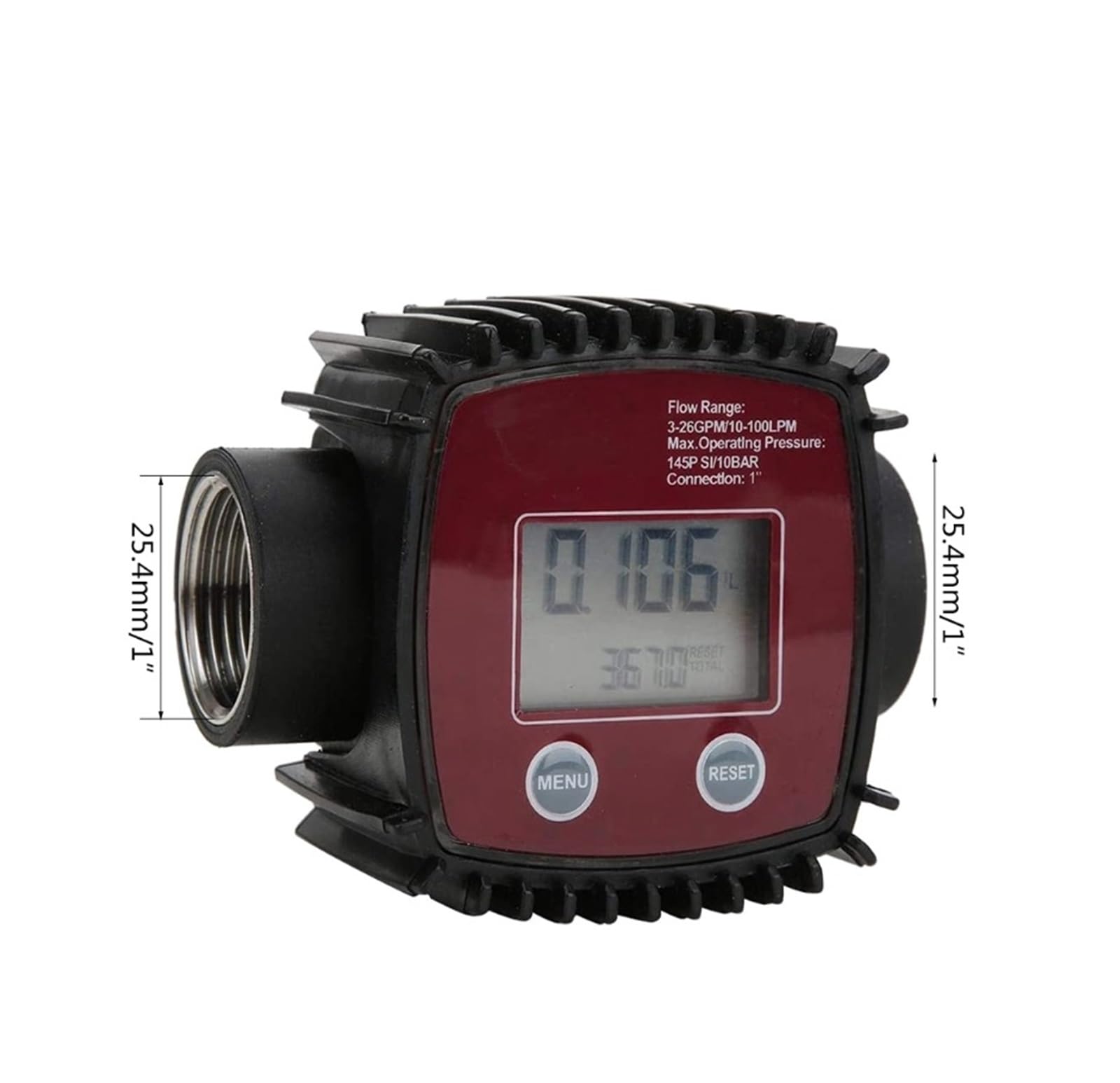 Flow Sensor Meter Digital Pipeline Water Flow Flow Meter Inline Digital Display Meters Plastic Liquid Flow Meters 10-100 LPM Female Thread Flowme