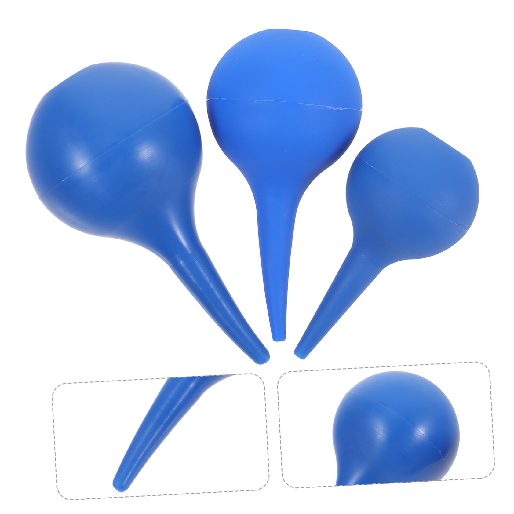 OUNONA Ampoules à Succion 90ml 60ml 30ml en Caoutchouc Bleu 3pcs pour Nettoyage des Oreilles Adaptées la Maison Voyages