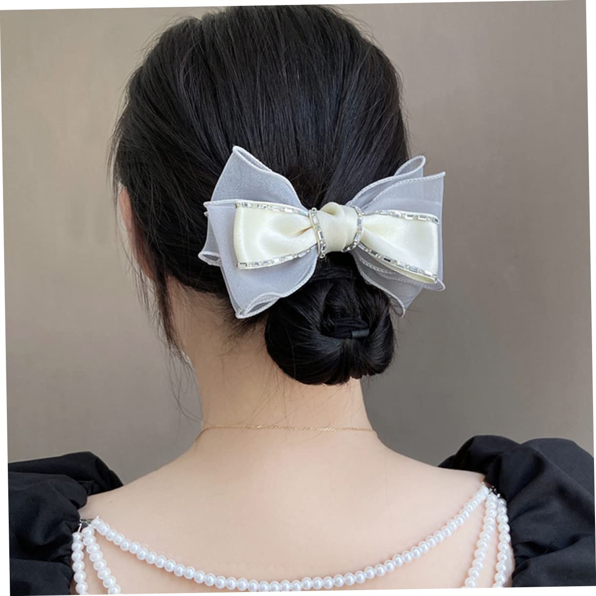 minkissy 4pezzi Fermaglio Per Forma Di Fiocco Con Strass Elegante Molletta Per Ragazze Accessorio Per Cerimonie Feste e Uso Quotidiano