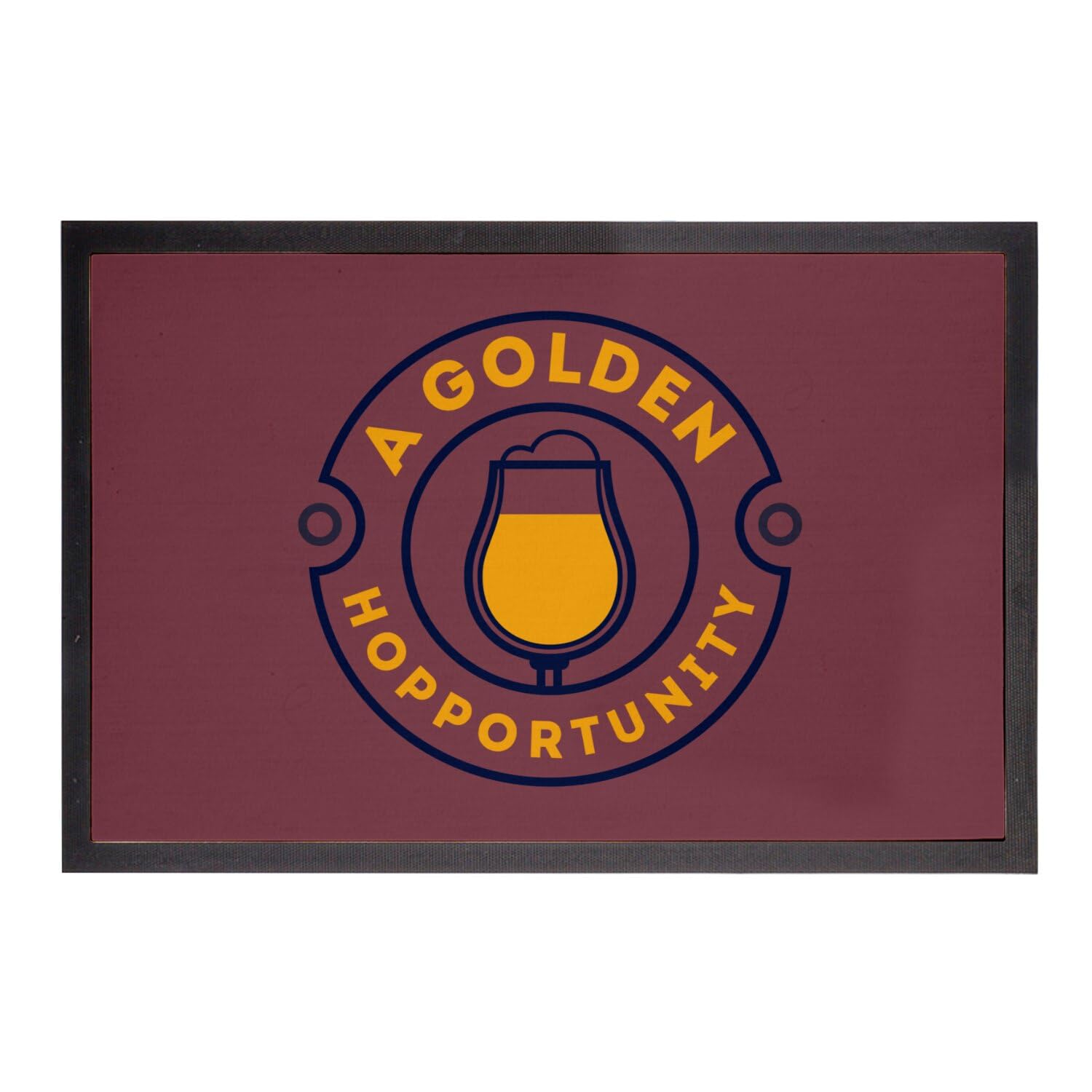 Paillasson rouge Golden Opportunity Beer Bar pour entrée de cuisine et terrasse 60x40cm