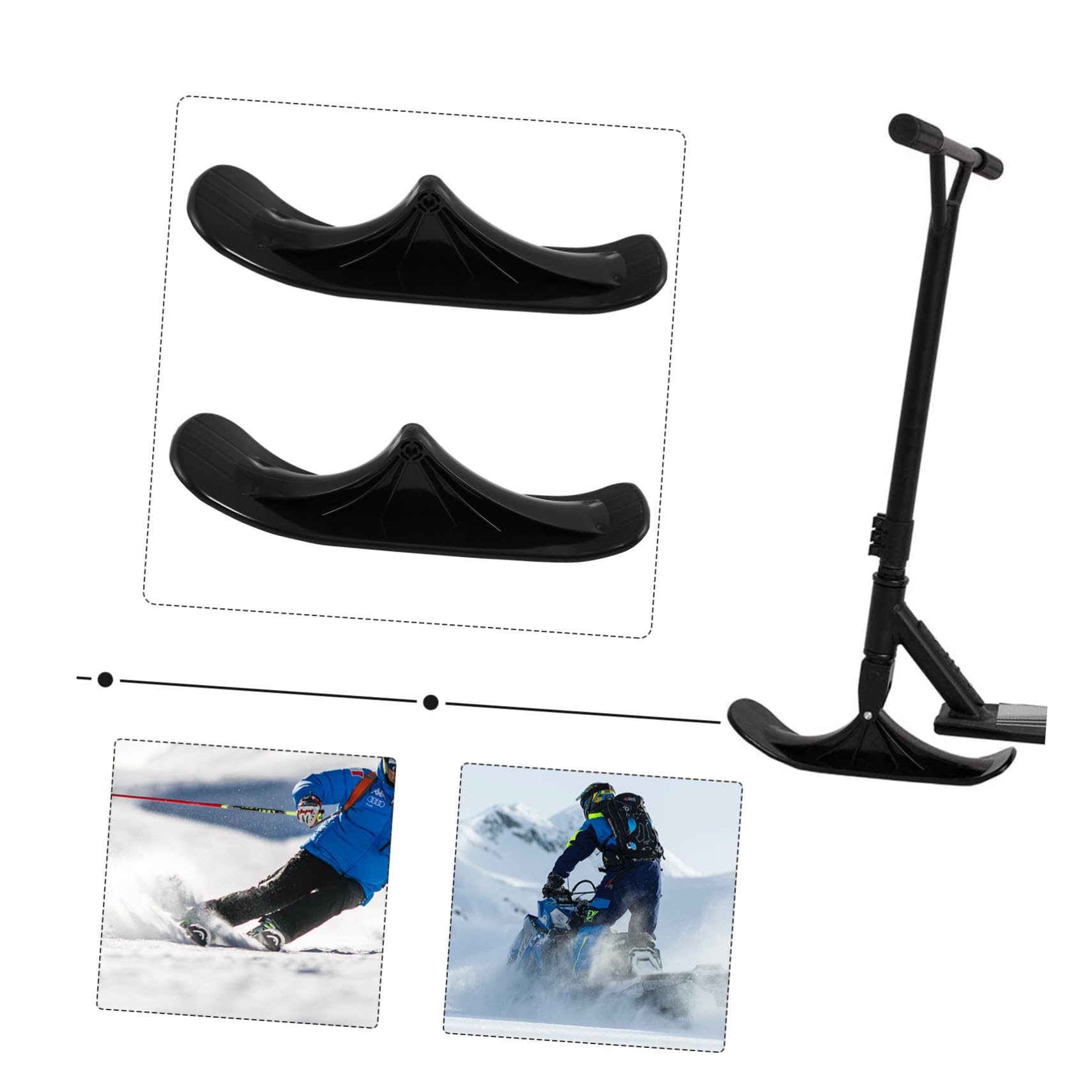 Accesorios Negro de Trineo para Nieve y Esquí Patinete PE