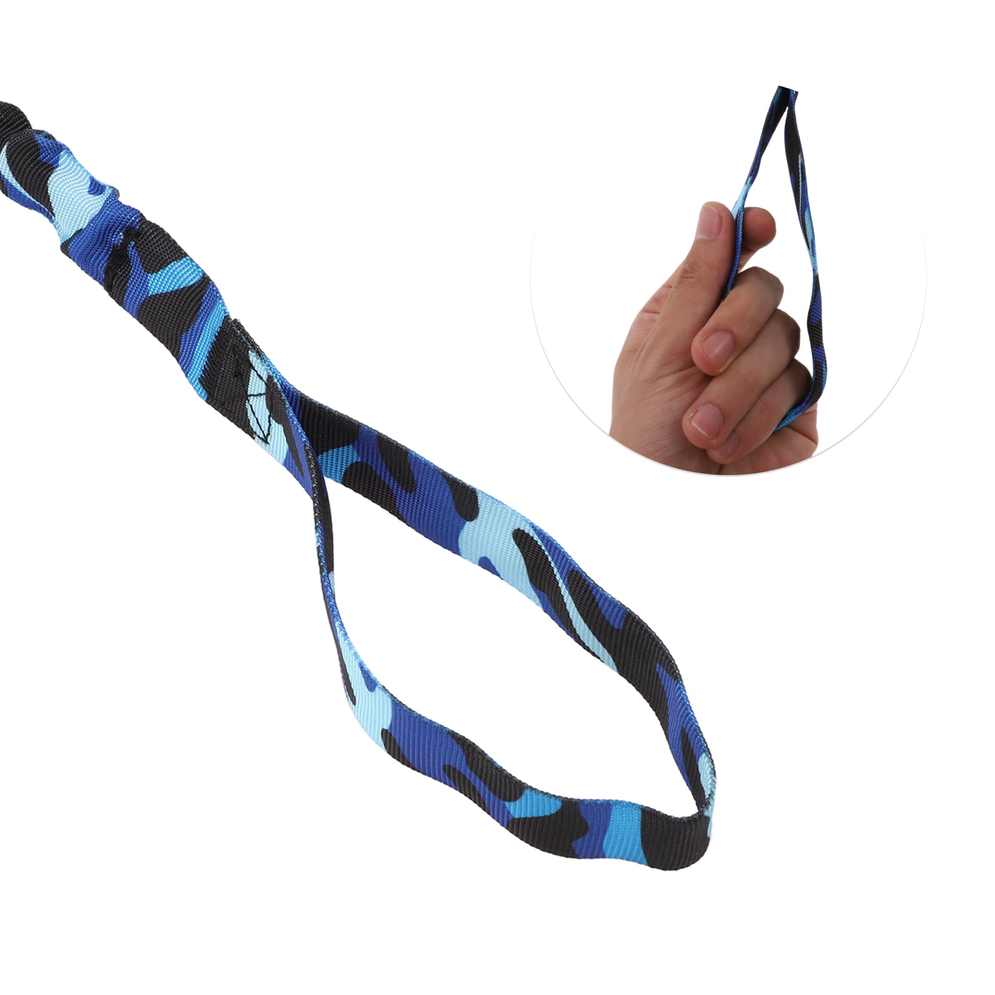 CAPASTEC Guinzaglio a Doppia Maniglia per Cani, Corda Elastico Nylon, Blu Nero Camouflage, Lunghezza 110-160cm