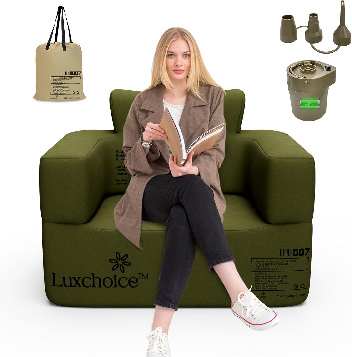 Inflatable Sofa Multifunctional Air Couch with Built-in Pump Portable Luxury Automatic Inflatable Chair Suitable for Home Outdoor Camping Travel Inflatable Sofa Multifunctional Air Couch with Built-in Pump Portable Luxury Automatic Inflatable Chair Suitable for Home Outdoor Camping Travel