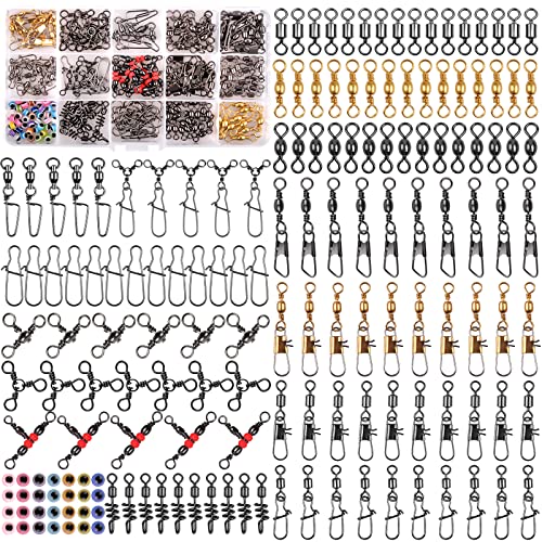 Fishing Swivels Kit 190pcs Fishing Accessories Tackle Ball Bearing
