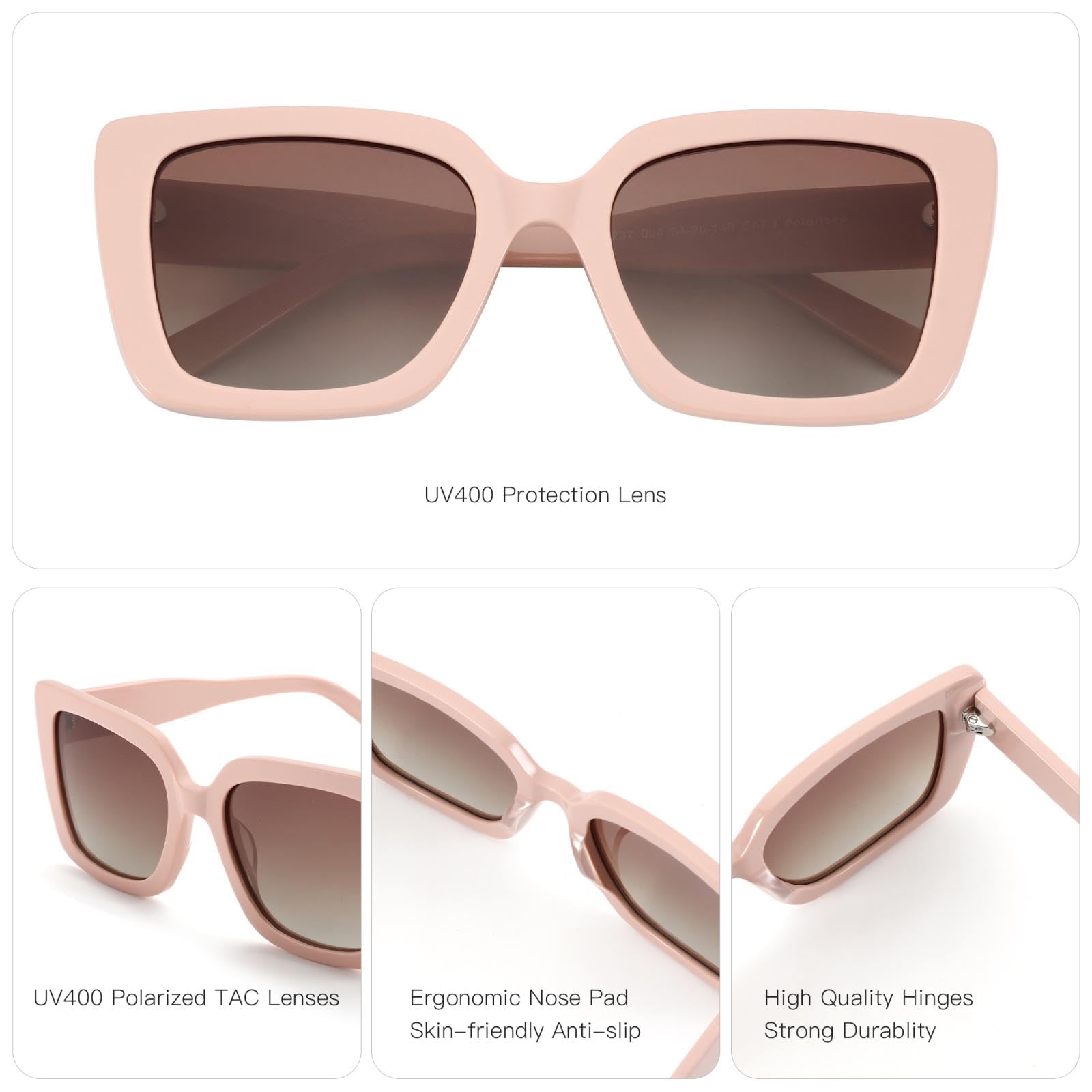 Occhiali da sole con protezione UV400 | Montatura spessa ultraleggera | per donna e uomo | Lenti color caramella per sport all'aria aperta e guida