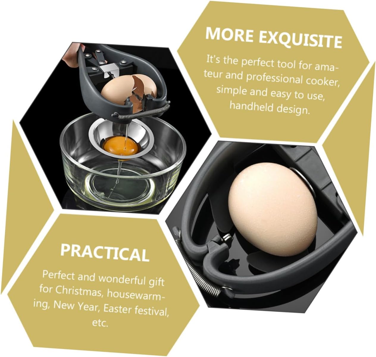 Practical Handheld Egg Opener Stainless Steel Egg Separator for Kitchen Easy to Use