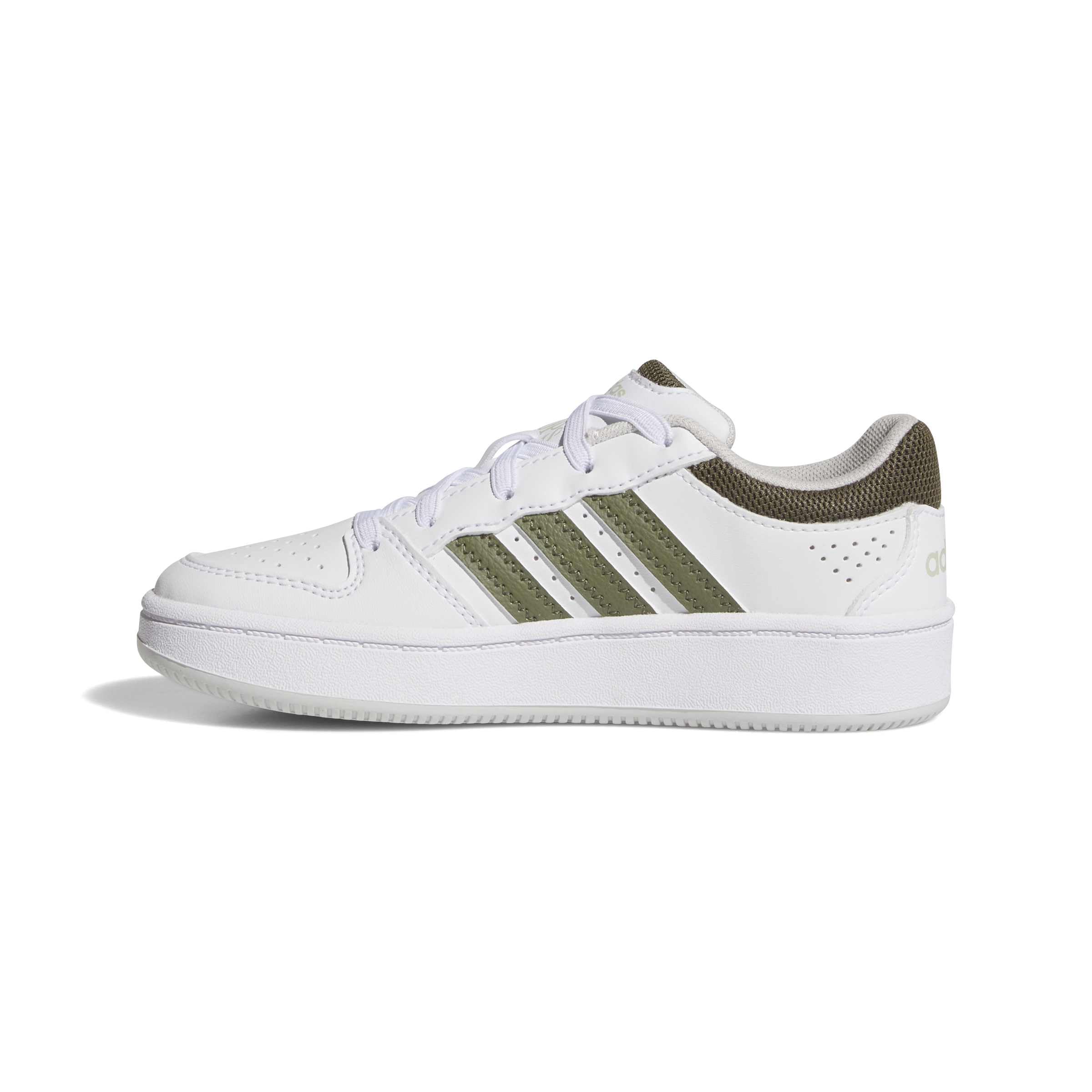 adidas Uniseks - dzieci Hoops Classic Shoes, ftwr white/olive strata/halo green, 30 EU