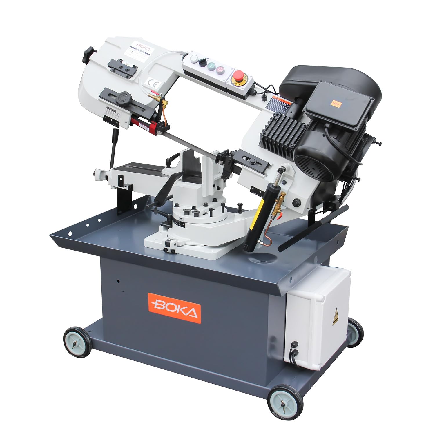BOKA Metallbandsäge, 178×210 mm Schnitt, 45°–90° schwenkbarer Sägebügel, 1,5 HP 230 V, für flexibles Schneiden von Metall und Rohren, BS-712R