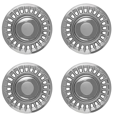 OxGord 16 inch Chrome Snap-On Hubcaps with 24 Hole Compatible with 1998-2002 Ford Crown Victoria Standard Steel Wheel Covers
