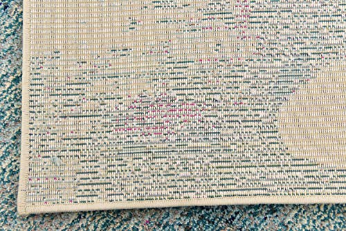 Unique Loom Positano Collection Coastal Modern Coral Lobster Shells Light Blue Area Rug (5' x 8') - Image 21