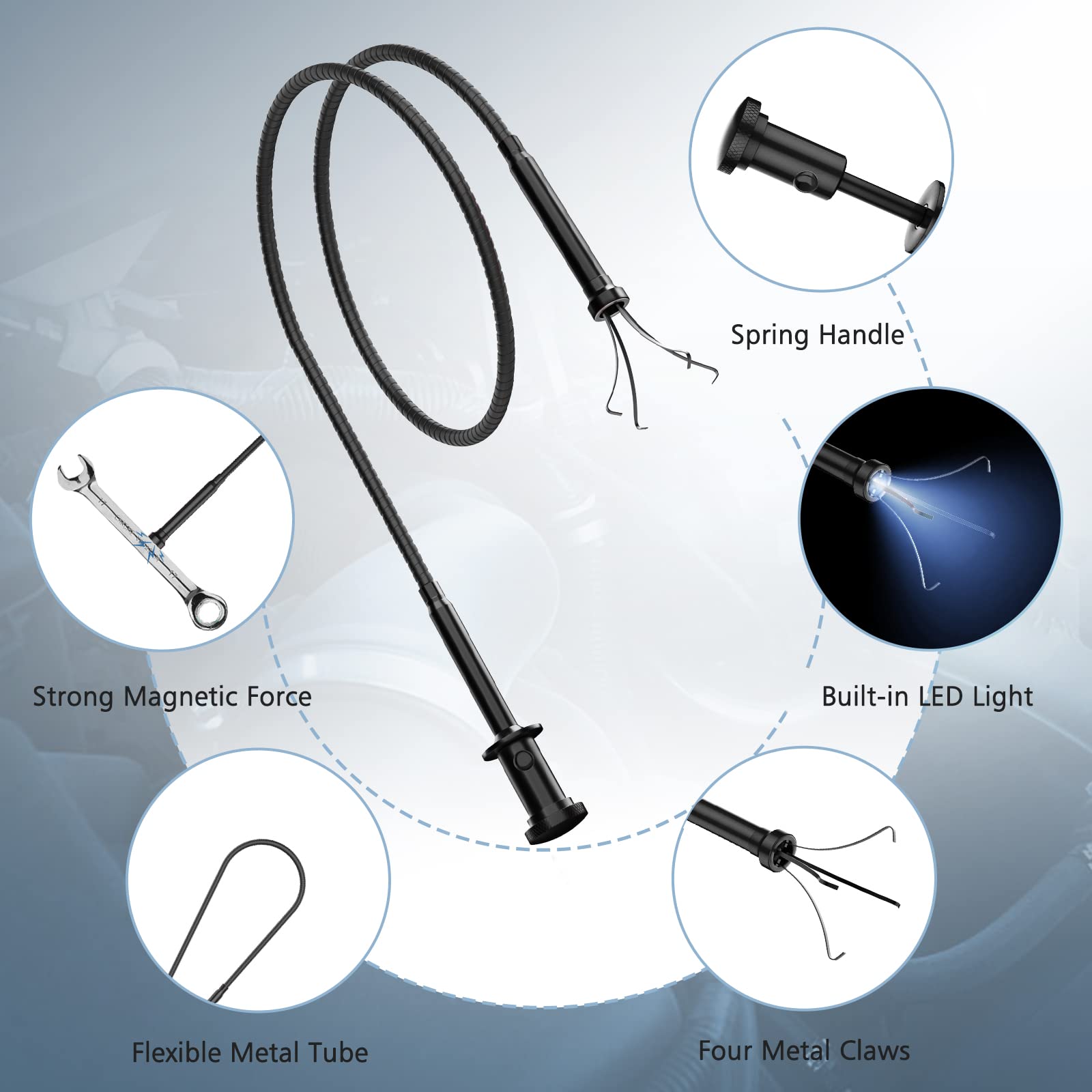 Pinza Telescopica Con Luce LED E Testa Magnetica - Prende Fino A 1.3kg - Foto 2