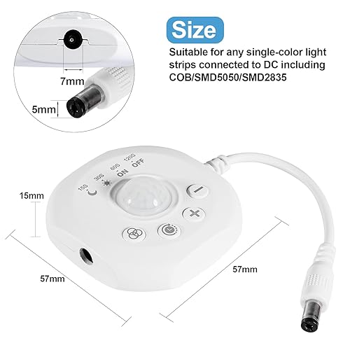 Miniatura 5 de SUPERNIGHT Interruptores de atenuación para luces LED, interruptor de sensor de movimiento Pir para COB SMD5050 2835 Strip, controlador de