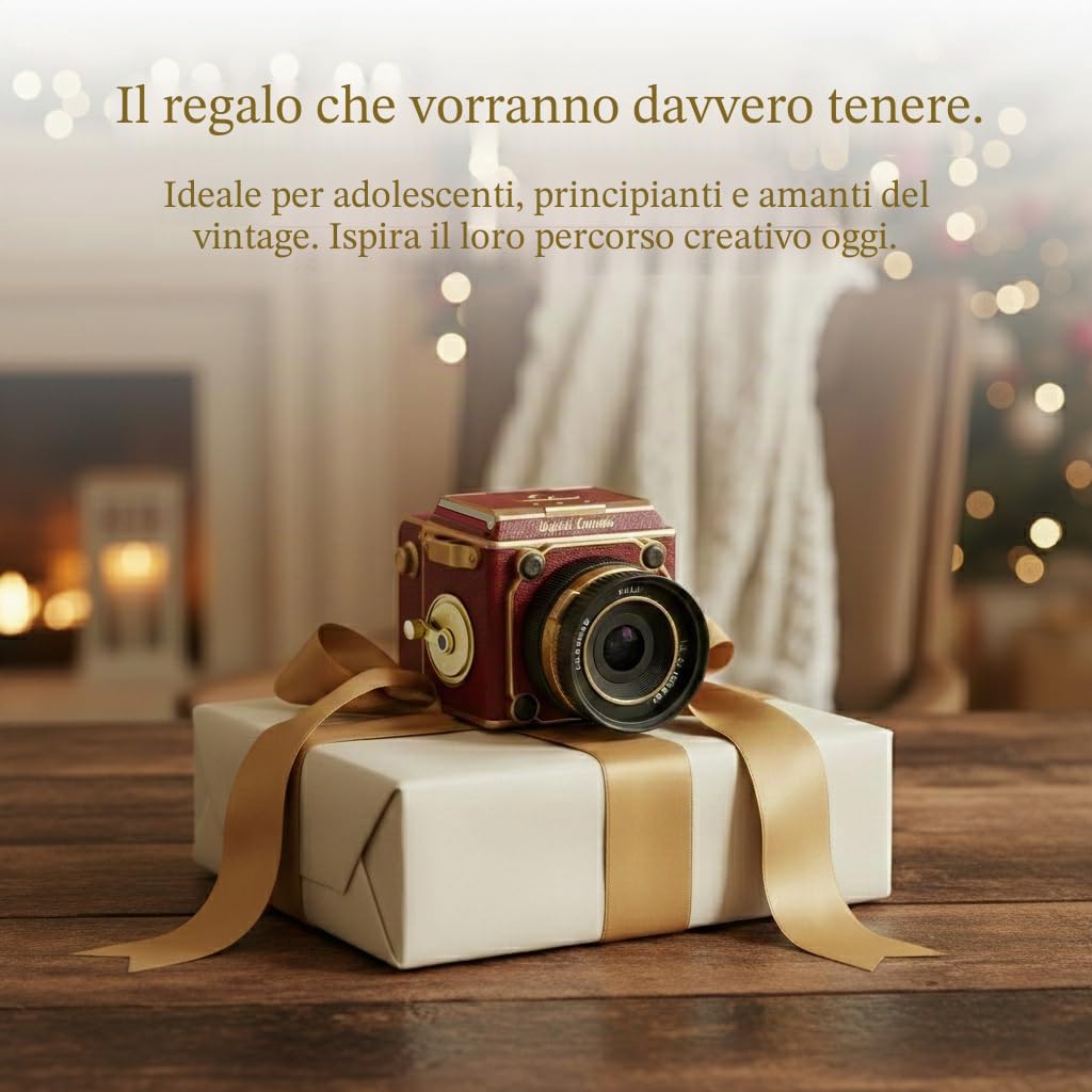 Fotocamera Digitale Vintage, Fotocamera Retro 64MP 2.7K Point and Shoot con Autofocus, Schermo IPS da 2" a Livello Vita e Scheda TF da 16GB, Fotocamera Compatta 16X Zoom per Principianti e
