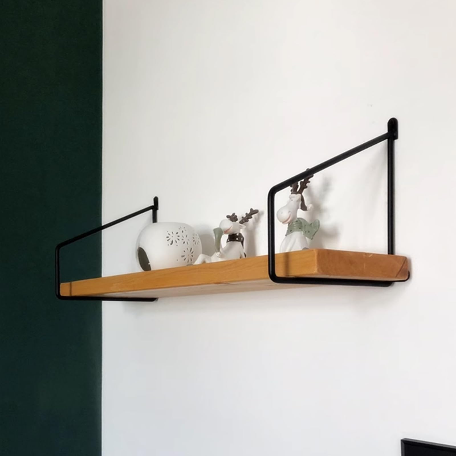 2 staffe per mensole a Parete,staffe di Supporto flottanti Resistenti,staffe per mensole in Metallo ad Angolo retto a 90 Gradi,Accessori Decorativi salvaspazio,con Viti,Bianche (40 cm (