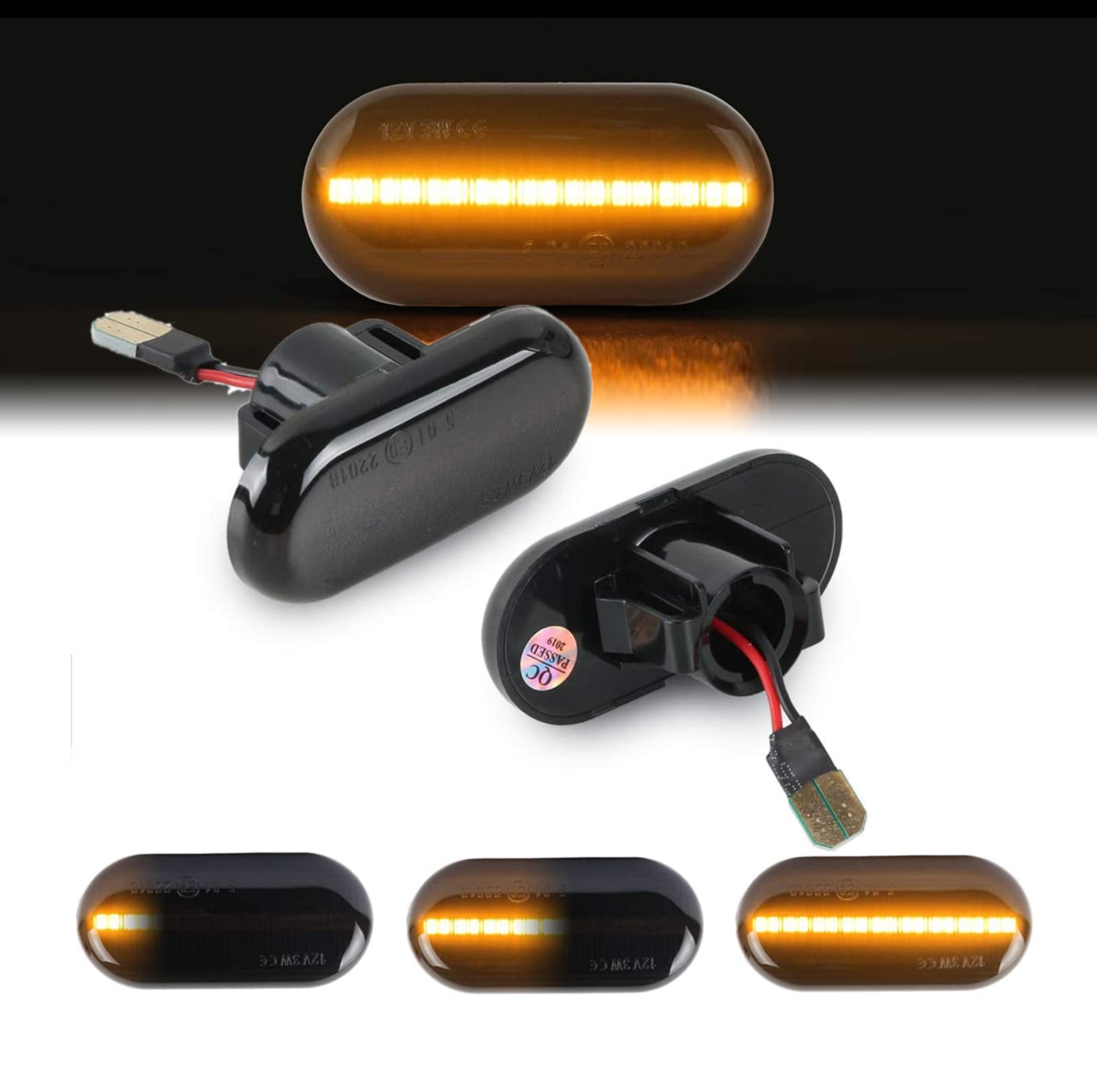 Turn Signal Light for Fortwo W453 C453 Nissan Interstar Primastar Kubistar Opel Movano Vivaro Renault Clio Espace Kangoo Laguna Megane SCÉNIC Twingo Master, Dynamic Side Repeater Smoked
