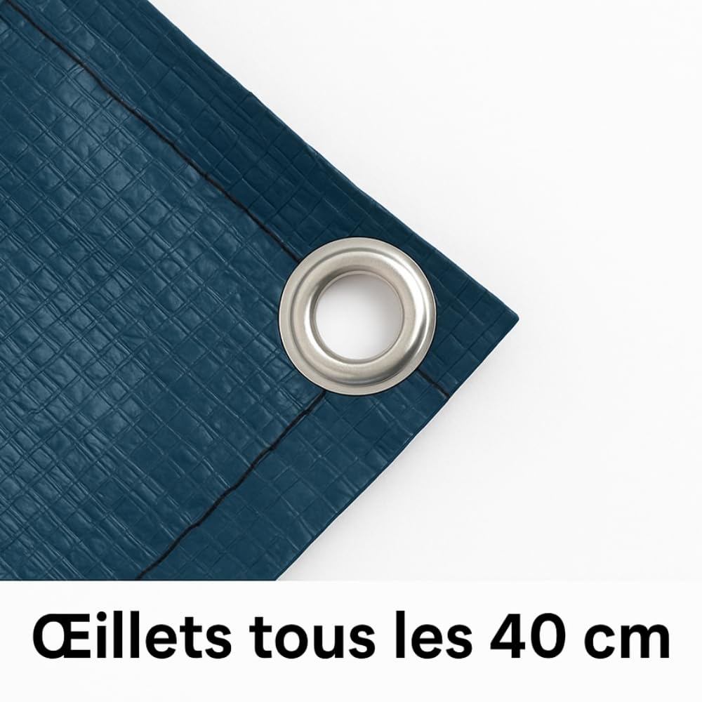 TERRE JARDIN - Bache Hivernage Piscine Hors Sol - Bâche Piscine Ronde 5,40 m, 140 g/m² - Bache Protection 4 Saisons, Anti-UV, Étanche - Filet d’Écoulement 35 x 35 cm - Cordon de Serrage, Tendeur