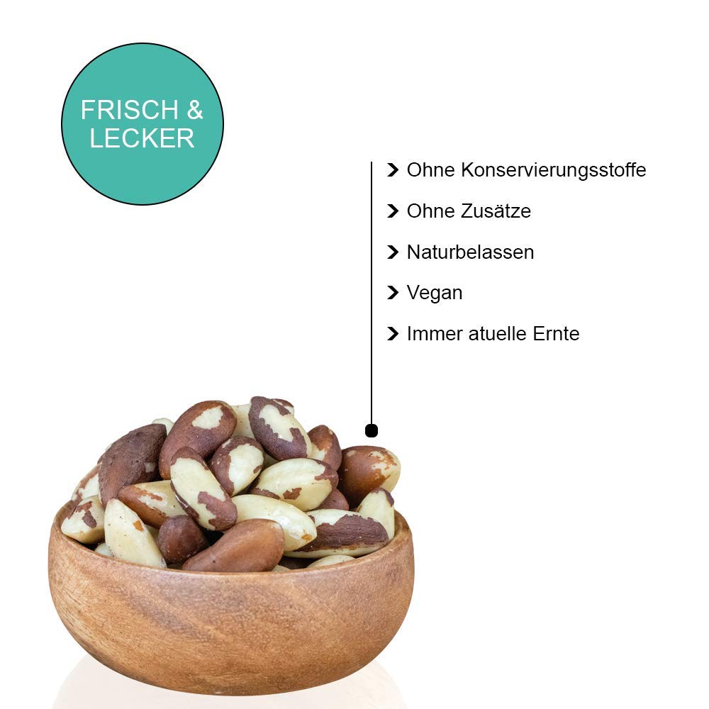Paranüsse naturbelassen roh unbehandelt Paranusskerne ungeschwefelt ungesalzen ohne Schale ungeröstet wiederverschließbare Verpackung 1kg - 5kg (2,5kg)