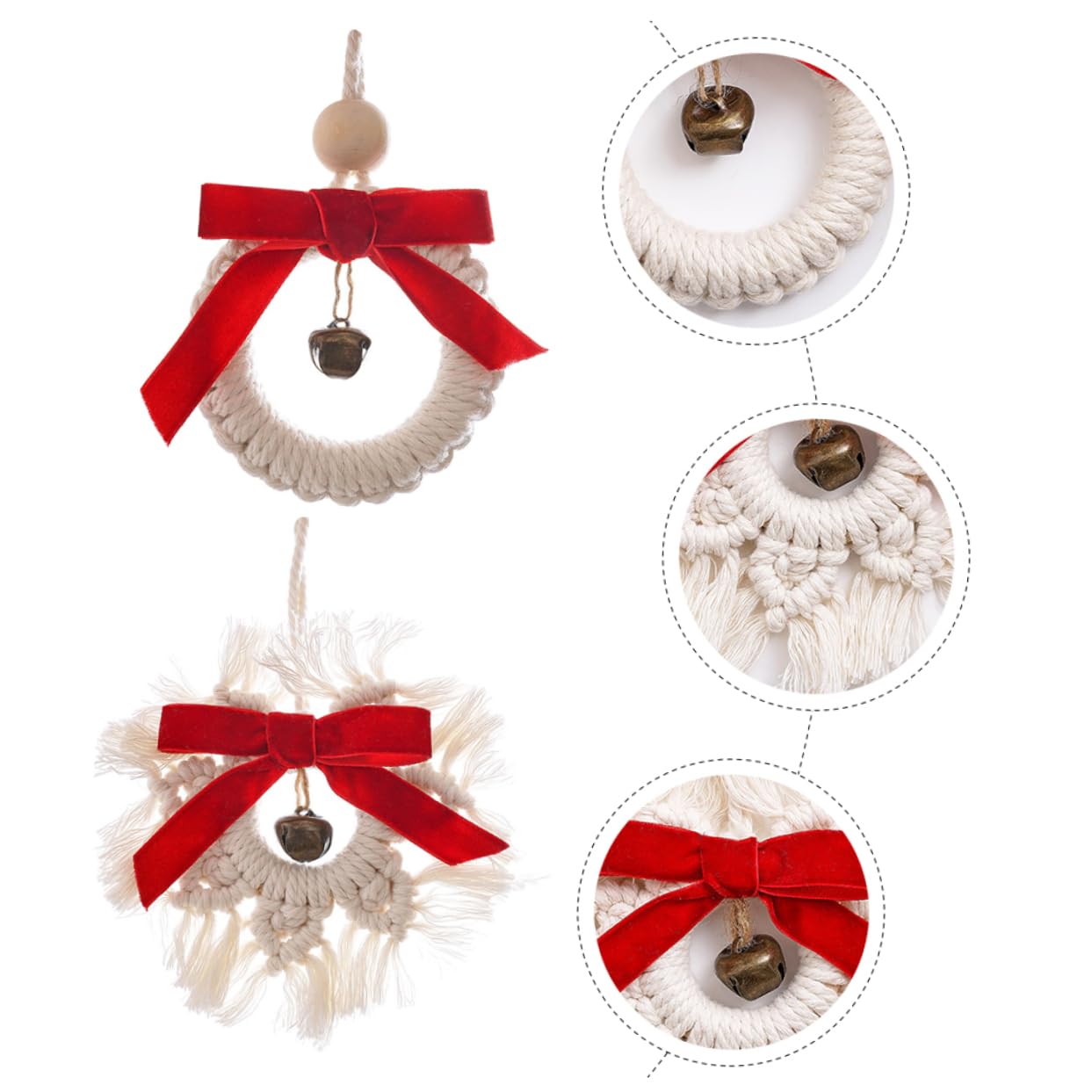 Zerodeko 6pezzi Ornamenti Decorativi Campana Intrecciati Per Decorazioni Natalizie Pendenti Fatti Mano Per Festeggiamenti e Foto Per Alberi Di Natale e Eventi Festivi