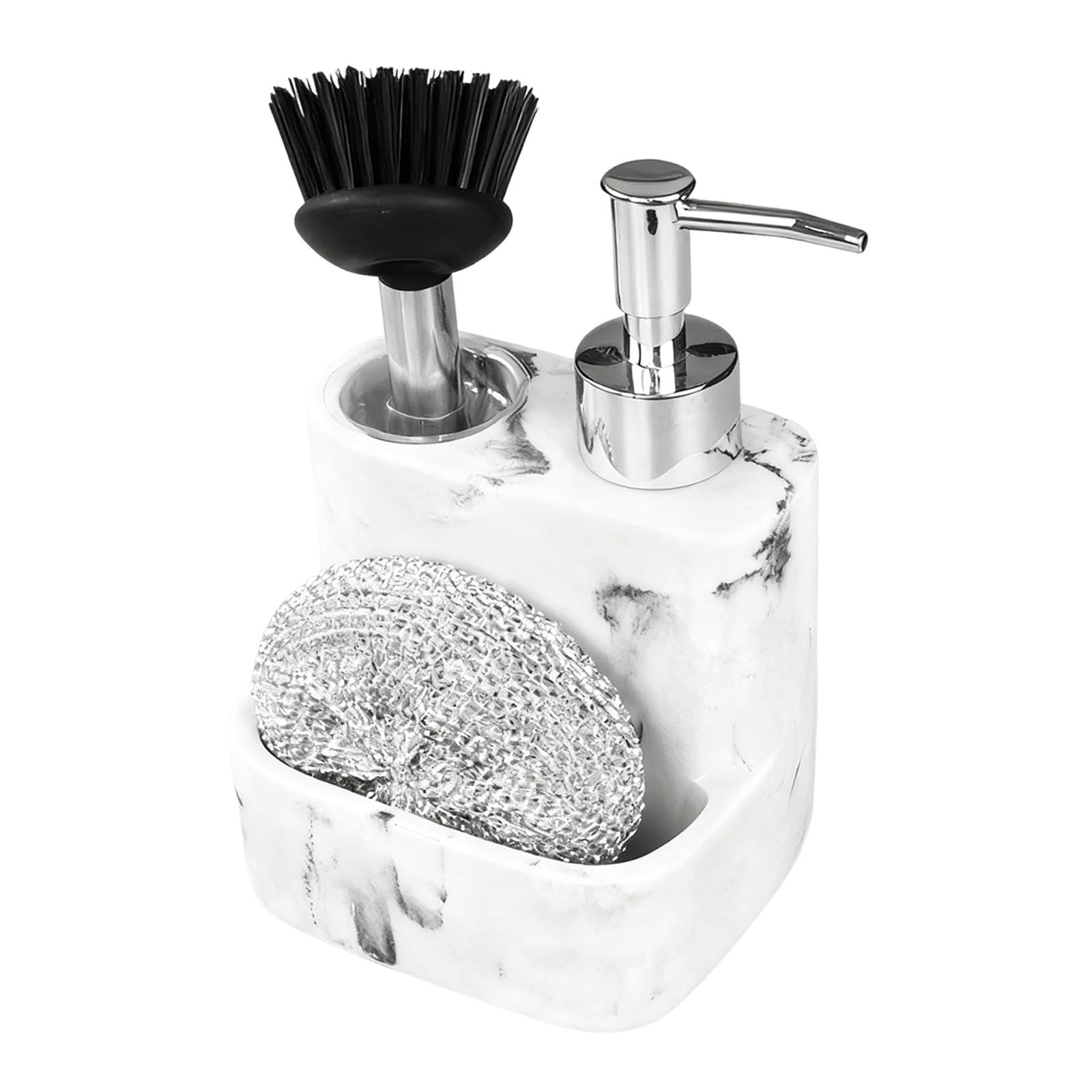 Dispenser per detersivo per Piatti 3 in 1, Contenitore con Pompa a Pressione, Pratico, Facile da Usare, Accessorio Multiuso, Gadget da Cucina compatti