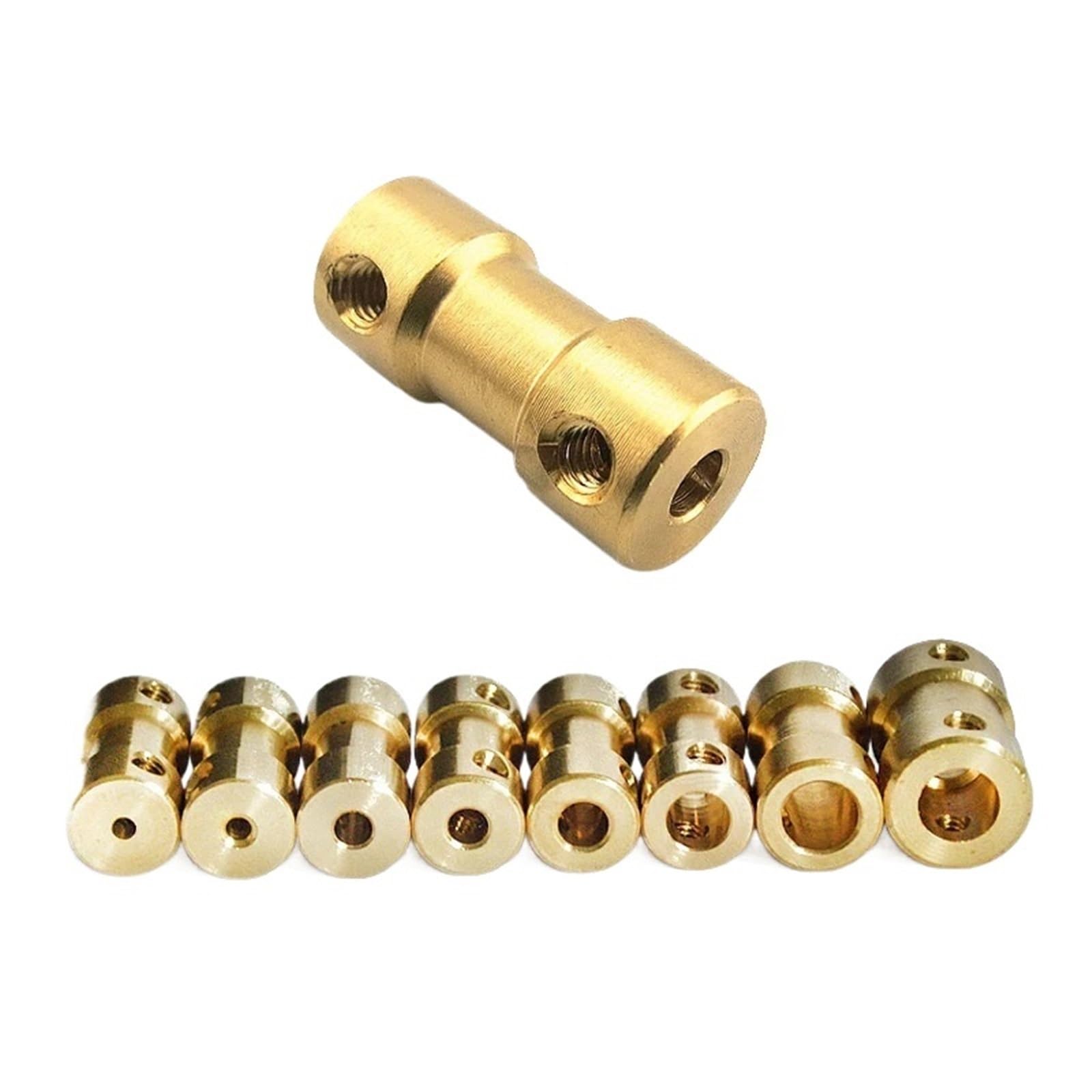 Connecteur d'accouplement d'arbre moteur 2/2,3/3/3,17/4/5/6 mm, manchon adaptateur, joint de transmission en laiton, 10 pièces(3.17 X 3)