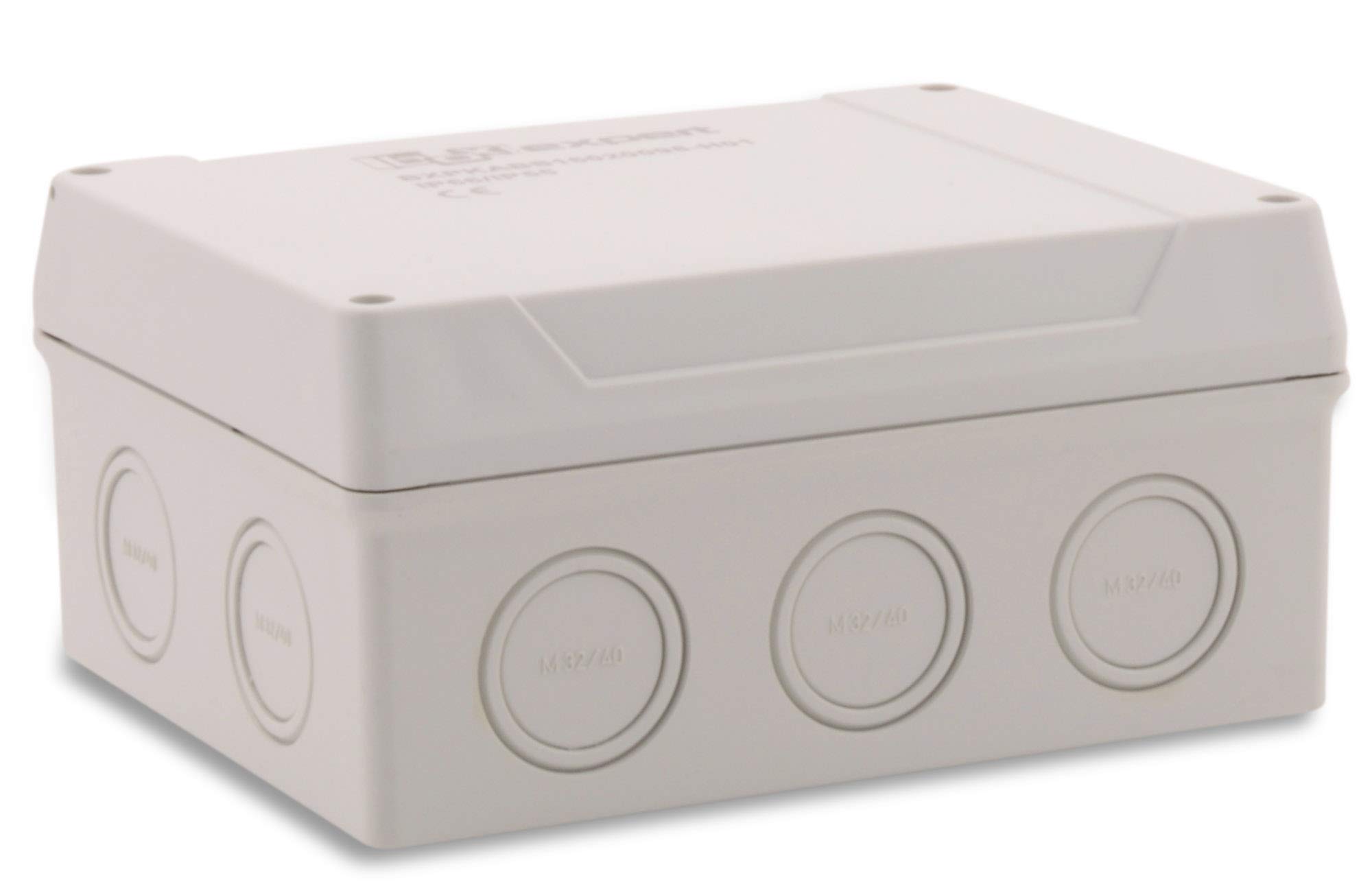 BOXEXPERT Abzweigdose 160x200x98mm IP66 mit Anschlussklemme Serie Hanse Außenverteilerdose ABS wasserdicht staubdicht RAL7035 Wandgehäuse Elektroinstallation Box