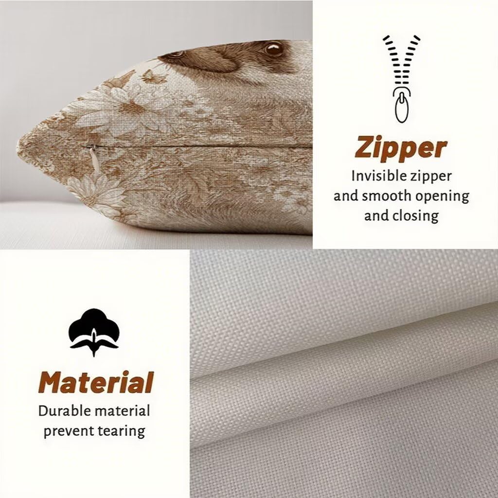 Federa Cuscino 80x80 Autunno Cuscini Divano Riccio Cuscini da Esterno Impermeabili Linoi Quadrato Set di 2 Decorativi Cushion Covers per Giardino Soggiorno Sofá Balcone Patio, Regalo per Donne 1B-357