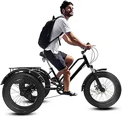 Triciclos De Pneus Gordos Para Adultos Com Cesta, 20' 3 Rodas Bicicletas De Cruzeiro, 7 Velocidades, Estrutura De Aço Carbono, Exercício Homens Mulheres