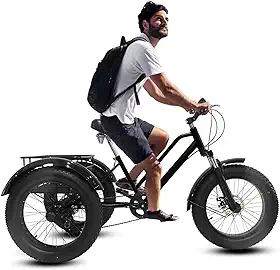 Triciclos De Pneus Gordos Para Adultos Com Cesta, 20' 3 Rodas Bicicletas De Cruzeiro, 7 Velocidades, Estrutura De Aço Carbono, Exercício Homens Mulheres