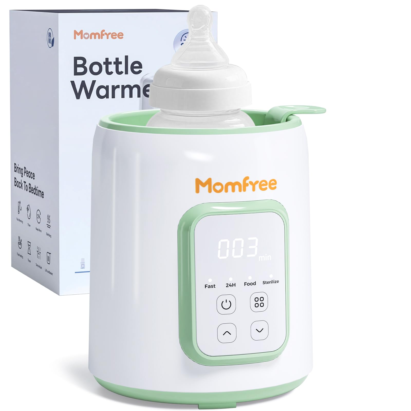 Bottle Warmer, 8-in-1 Fast Baby Bottle Warmer for Breastmilk and Formula,Milk Warmer with Accurate Temperature Control and Automatic Shut-Off,