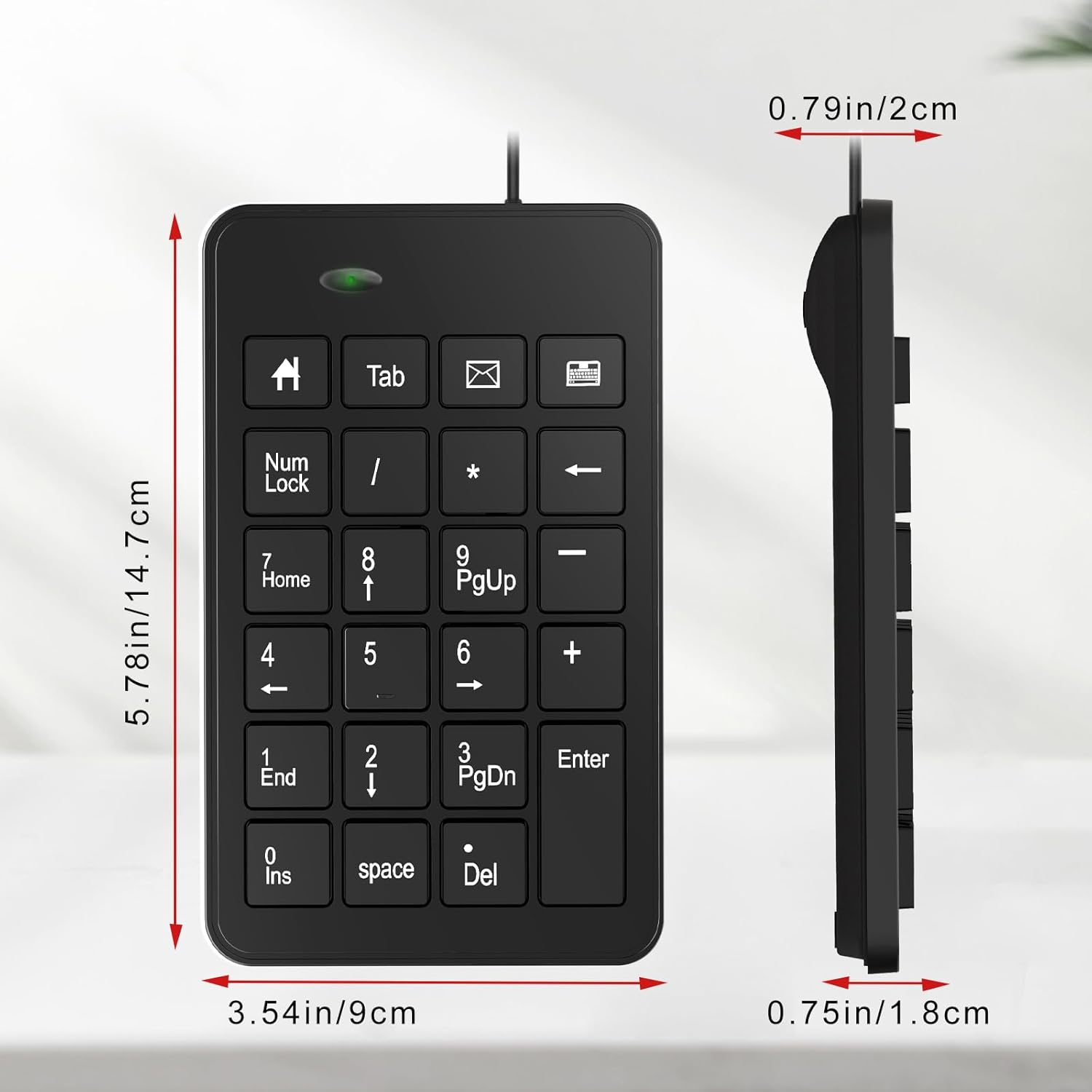 Wired Number Pad, Typec & USB Numpad 23 Key Numeric Keypad Financial Accounting Keyboard Office Accessories for Laptop, PC, Desktop, Computer, Notebook, Black 2.4G+Typec-USB image 7 of 7 B0D43H16TS