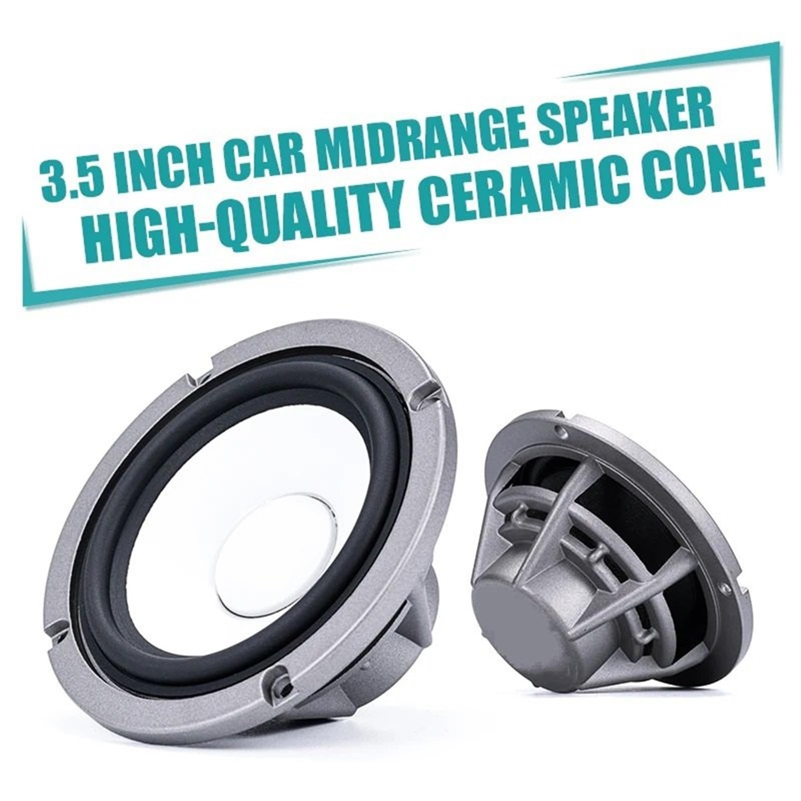 Tweeters para Coche Tweeter 2 bocinas de Medios de Cono cerámico de 3,5 Pulgadas modificadas para Audio de Coche, Altavoz de Medios dedicado de Dos y Tres vías.