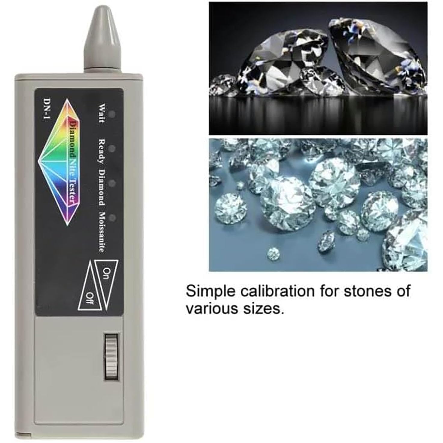 Diamond and Moissanite Tester, Portable Test Pen, High Measurement Accuracy, Size: 13.7 * 2.2 * 5cm, Suitable for Testing Non-Diamond, Synthetic Moissanite or Real Diamonds