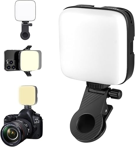 64 luces LED para selfie de 3000-9900K regulables, luz frontal y trasera recargable, luz de 3 modos de brillo múltiple, luz de cámara para tablet,