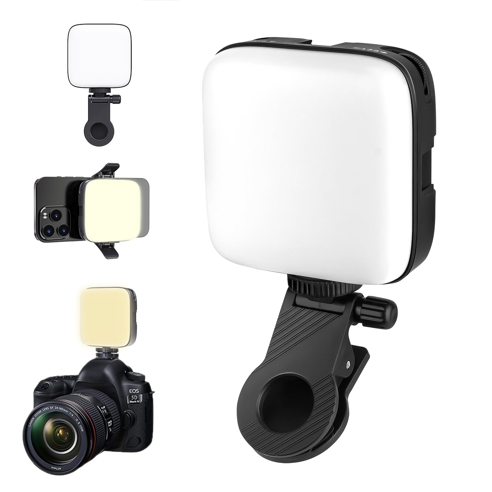 Luz Selfie con Clip, Abuytwo 64 Led Luz para Movil con BateríA De 2000 Mah, Luz Movil 3000-9900k, 3 Modos De Luz, Mini Luz Portatil para TeléFono MóVil, Tableta,PortáTil,para Maquillaje, Selfie