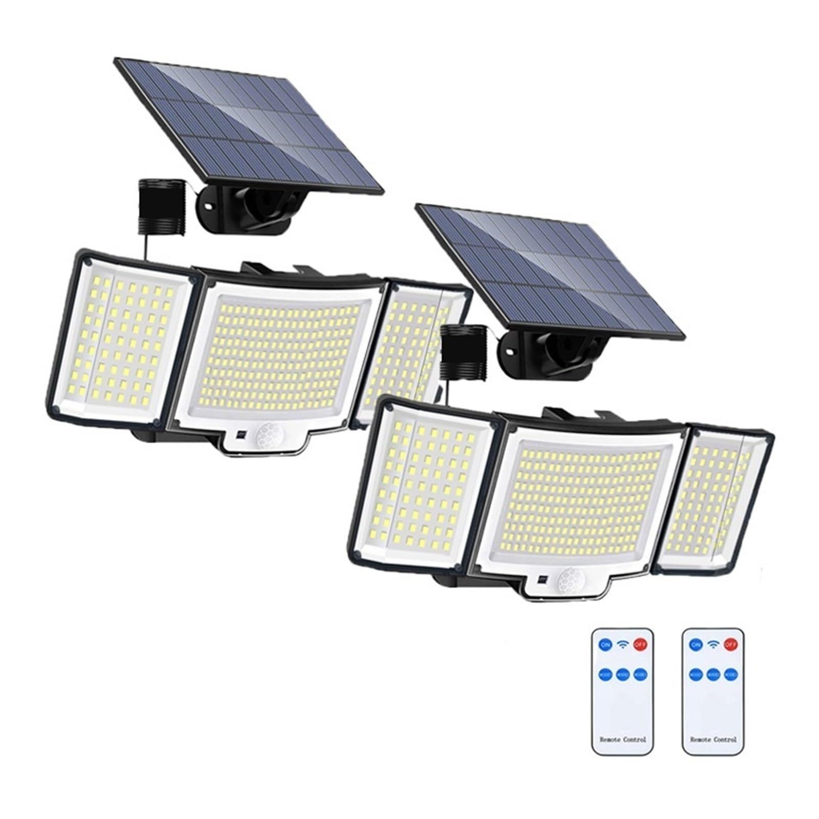 Focos solares LED 328 LED Lámpara Solar Al Aire Libre 128 Lámpara De Pared IP65 Focos Impermeables Lámpara Sensor De Movimiento Solar 3 Modos Luz De Calle Decoración De Jardín El ahorro de energía ( C